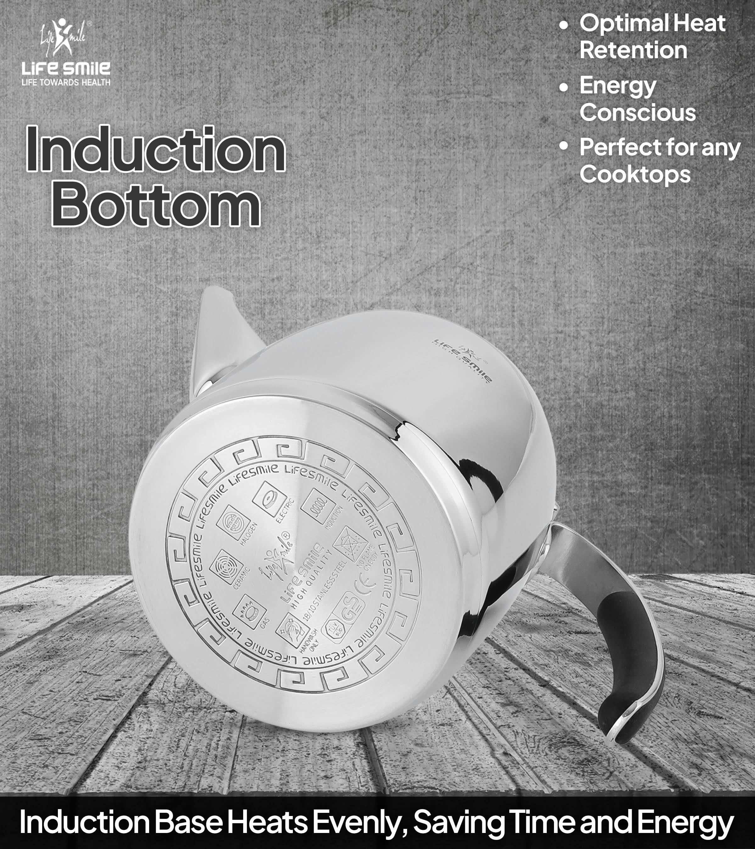 Life Smile Stainless Steel Kettle 1L TK1-2