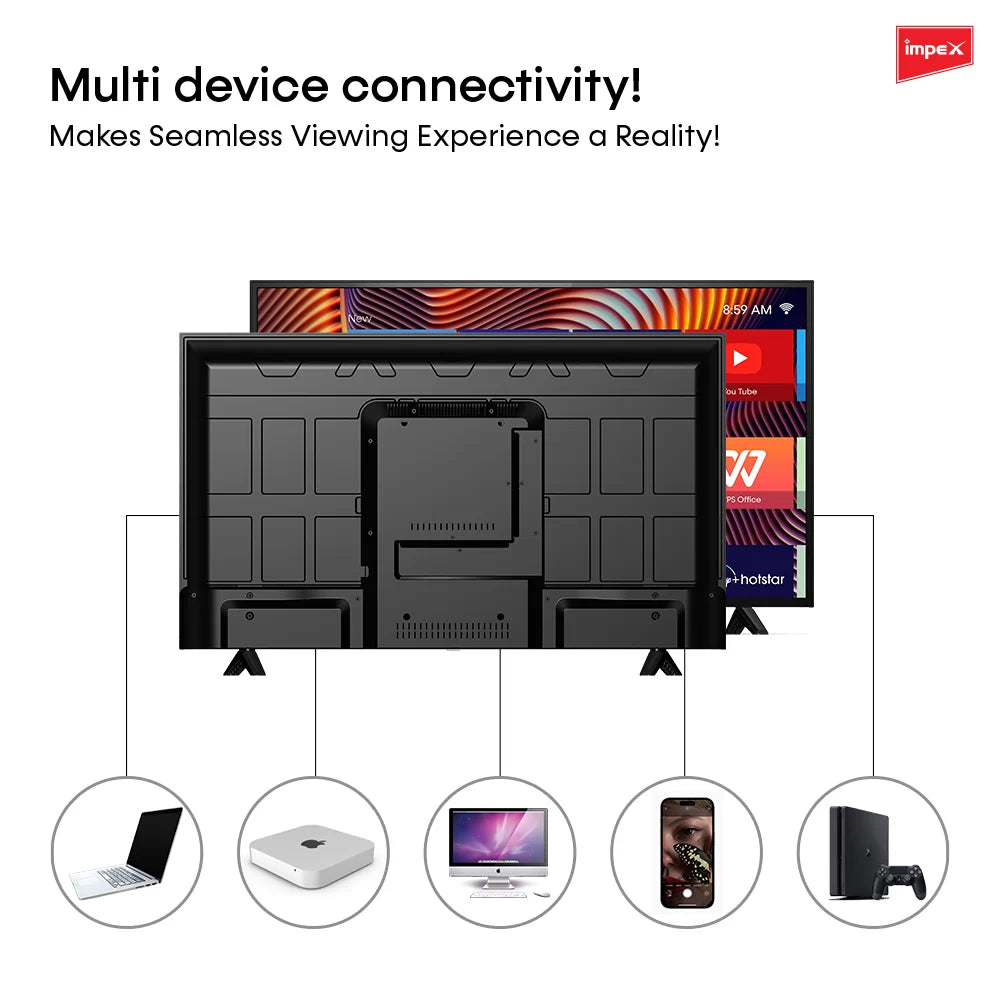 Impex 50" 4K Ultra HD Android Smart TV- HDR10 - Quad Core WiFi - Frameless - (Gloria 50 Smart)