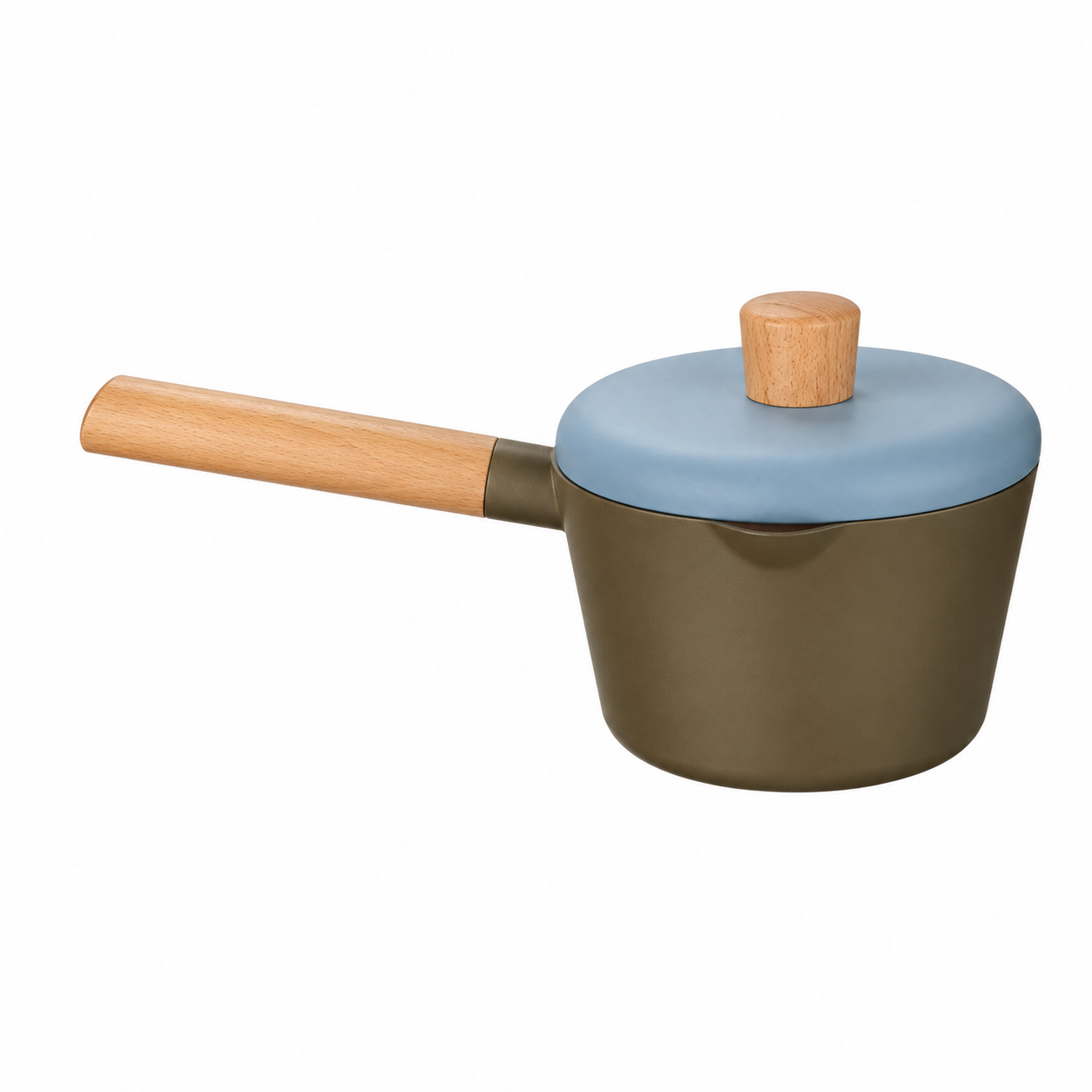 Mr.Light - Amercook Nonstick Saucepan with Lid Wood Handle 16cm