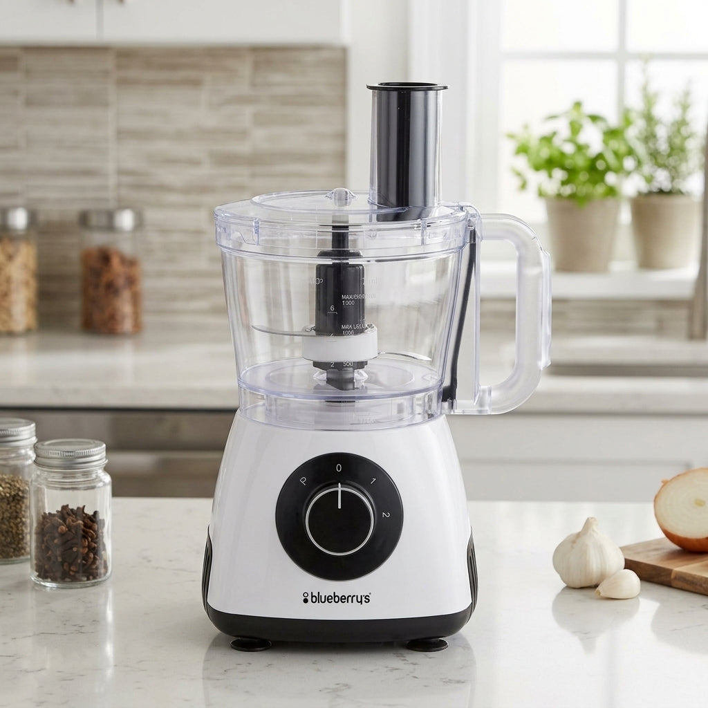 Blueberrys KitchMate Slicro 5-in-1 Food Processor - 350W - 1.5L - 18000RPM - Stainless Steel Blades - BB6327