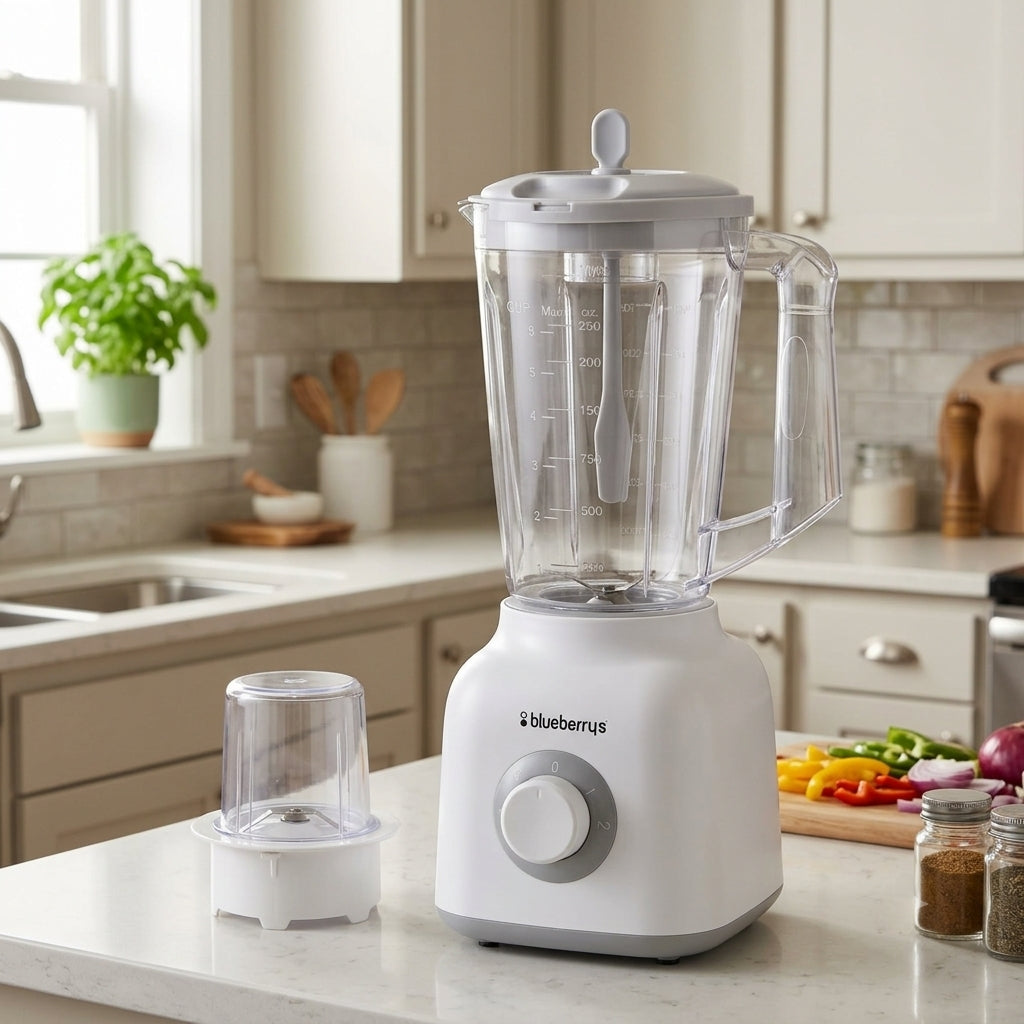 Blueberrys 2-in-1 Blender - MIXON BB6358 - 600W with 1.5L Jar & Grinding Mill