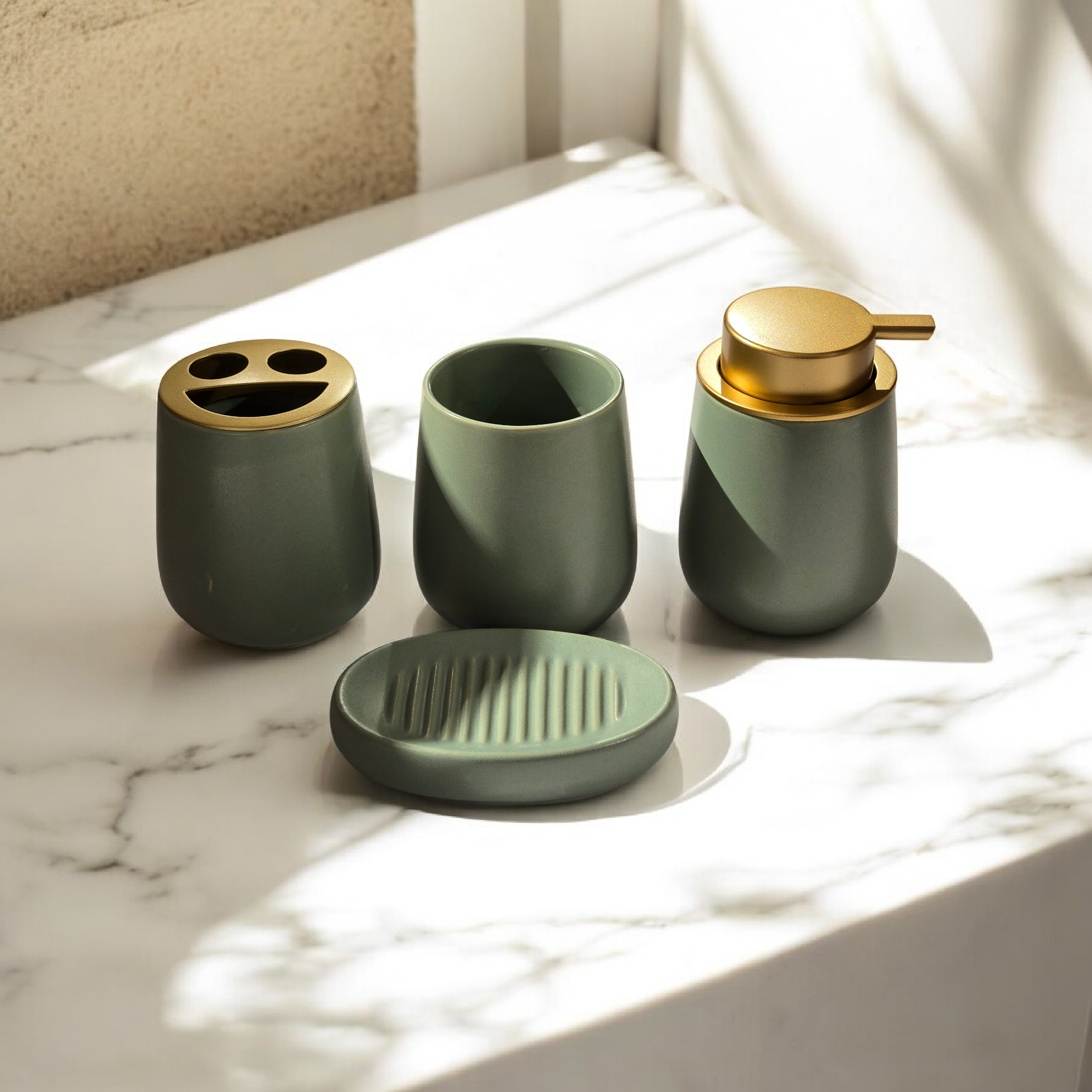 Bathroom Accessory Set BL016- Green