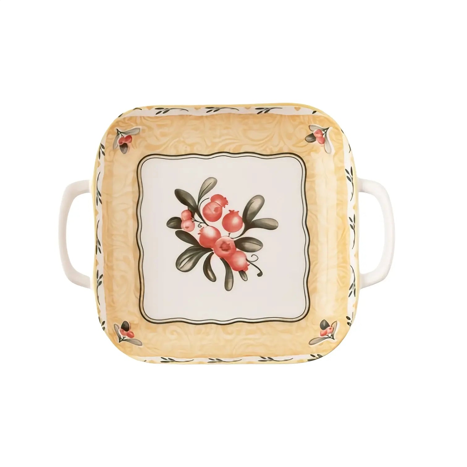 Floral Square Ceramic Tray - BL1372