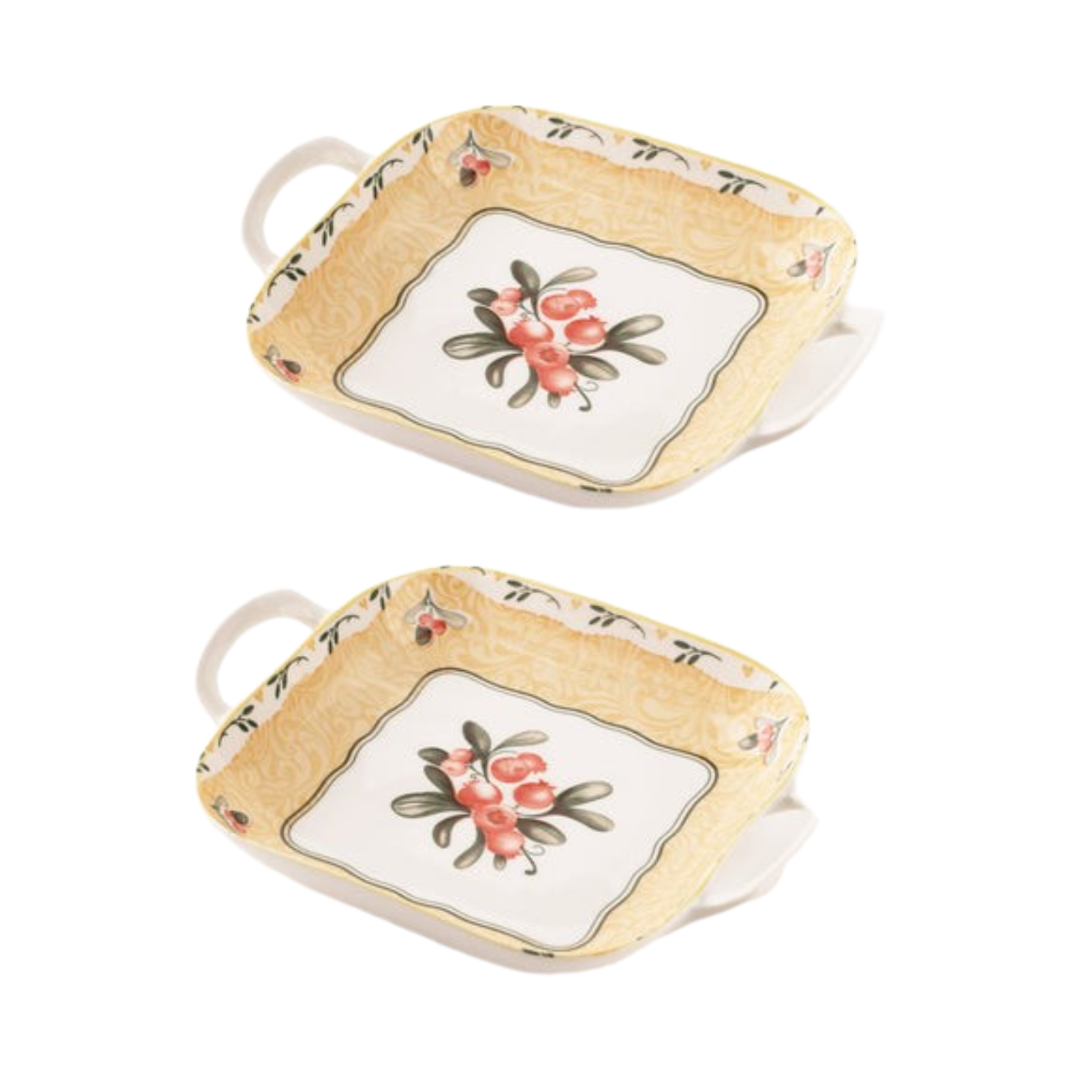 Floral Square Ceramic Tray - BL1372