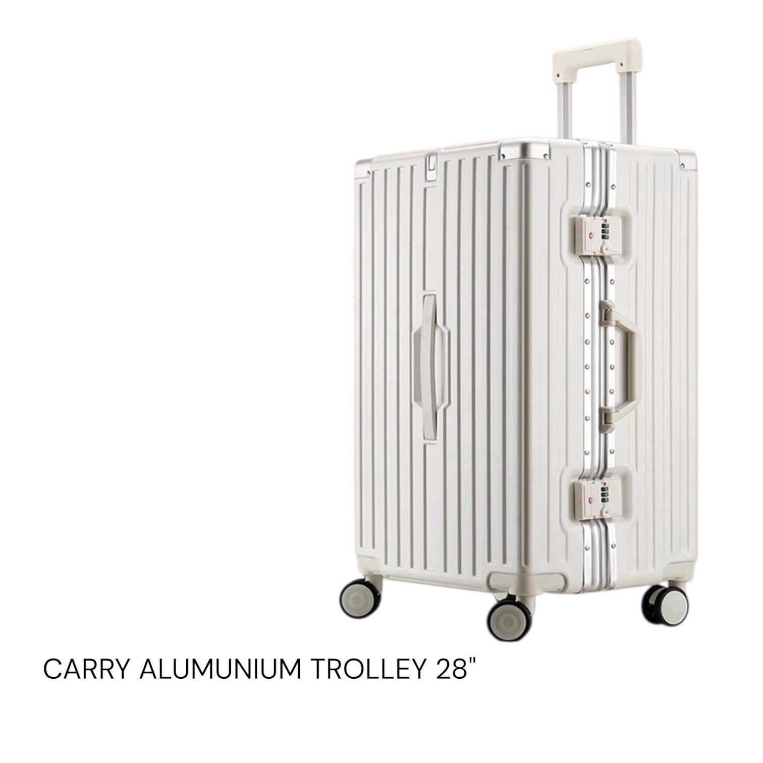I Carry Aluminium Frame Trolley Bag – 28 Inch – Large Check-in - White