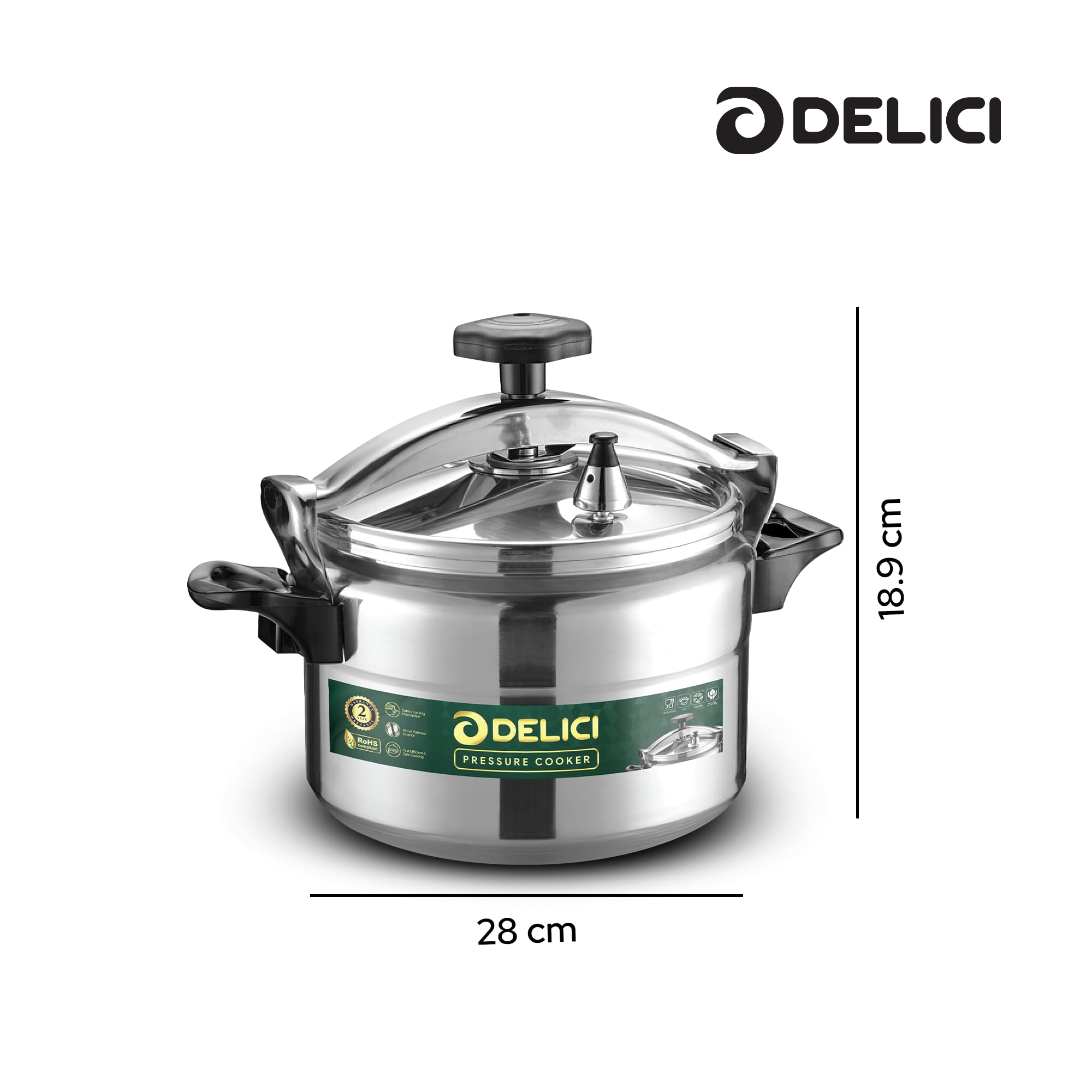 Delici Aluminium Pressure cooker 11Ltr DPC 11A
