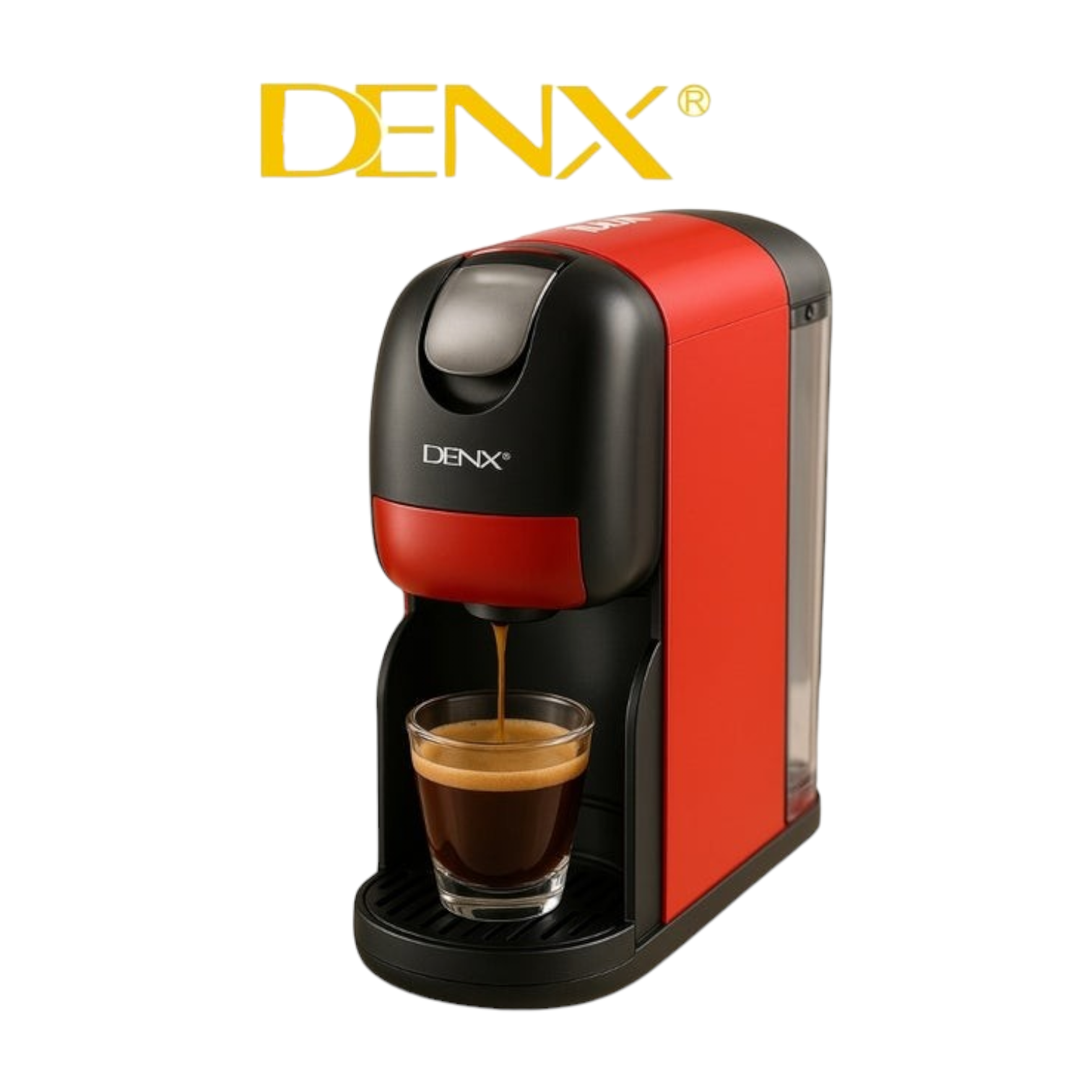 DENX 3-in-1 Capsule Coffee Maker and Espresso Machine Model DX3416 Red