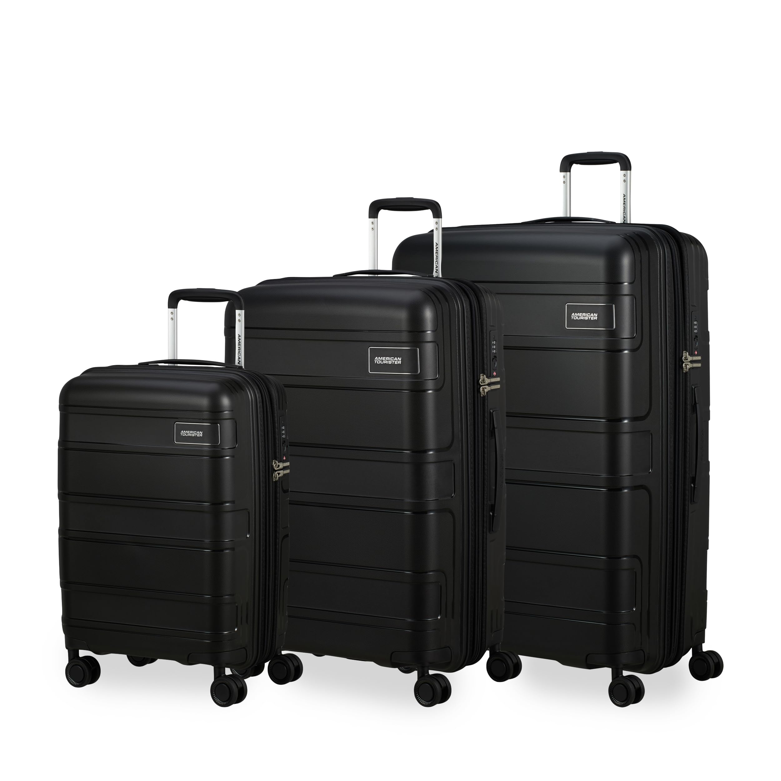 American Tourister Trolley Bag Set of 3 – 55cm 69cm & 81cm – Black – GZ409003