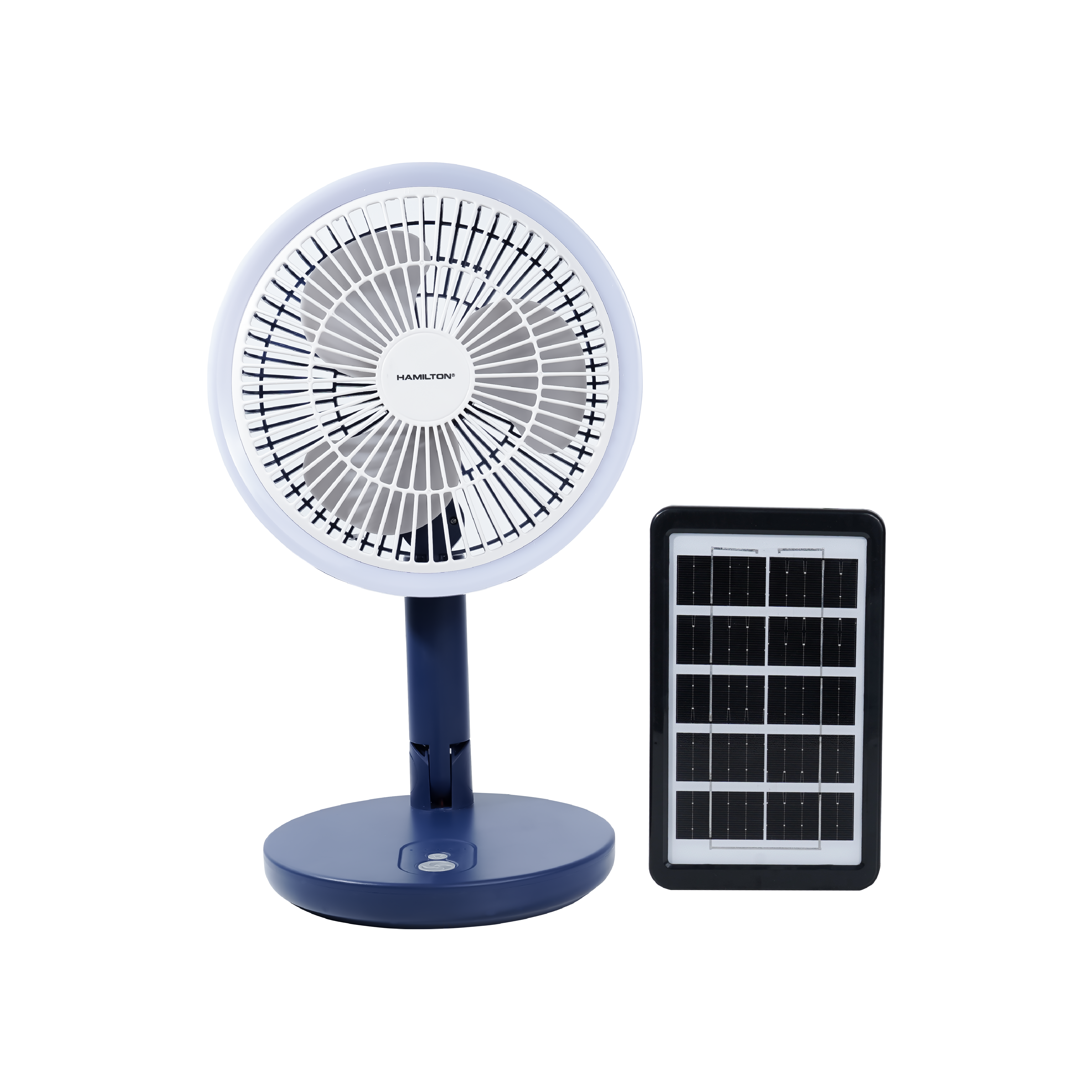 Hamilton Rechargeable 8″ Foldable Fan with Solar Panel HT7423