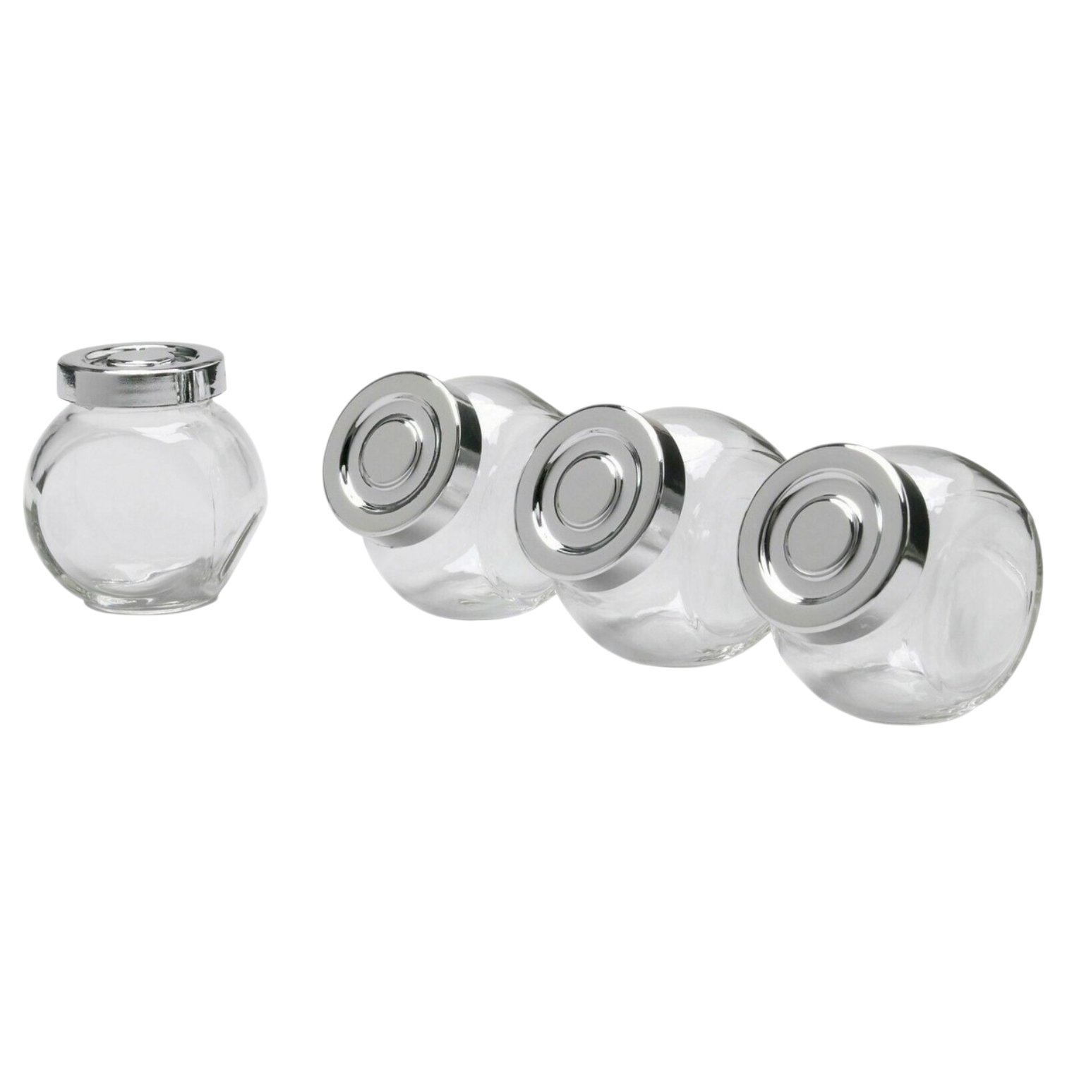 Homeway 4-Piece Airtight Glass Spice Jar Set - HW3853
