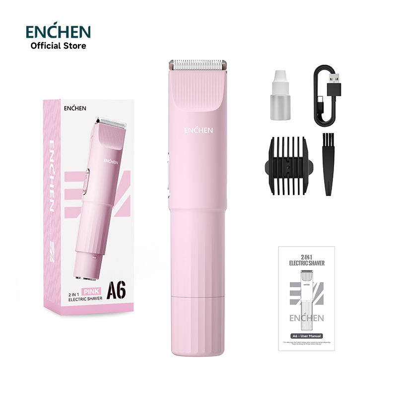 Enchen Multi-Purpose Electric Shaver & Body Trimmer – Rechargeable Cordless Grooming Kit with Multiple Attachments - A6