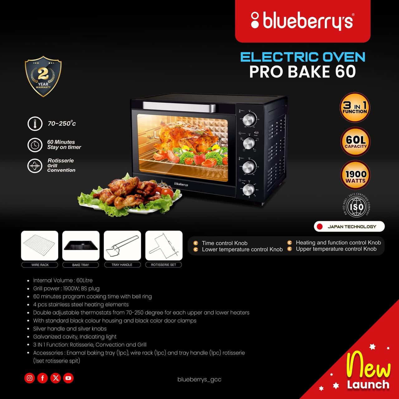 Blueberrys ProBake 60 Ltrs OTG