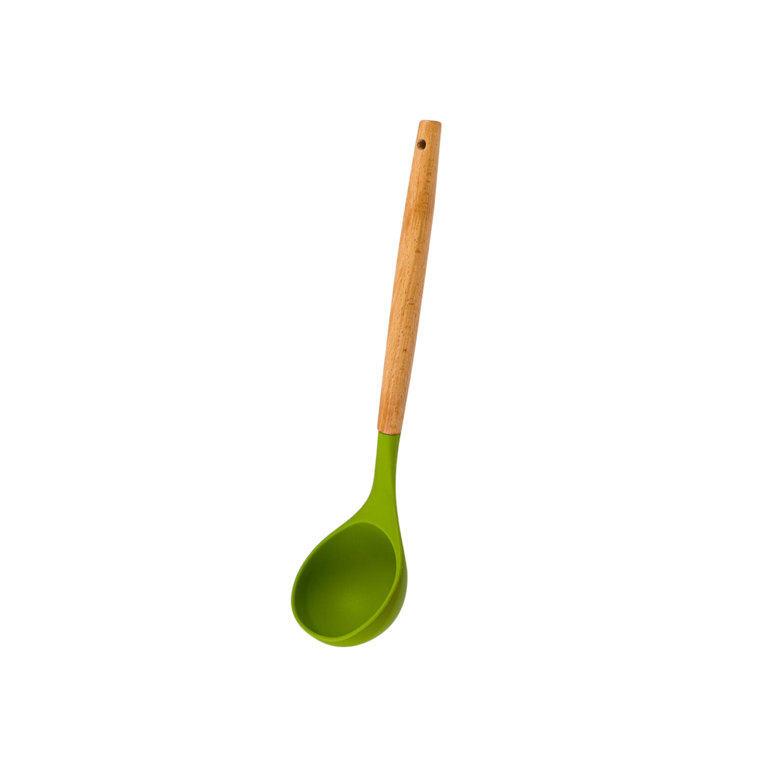 Silicone Soup Ladle with Wooden Handle