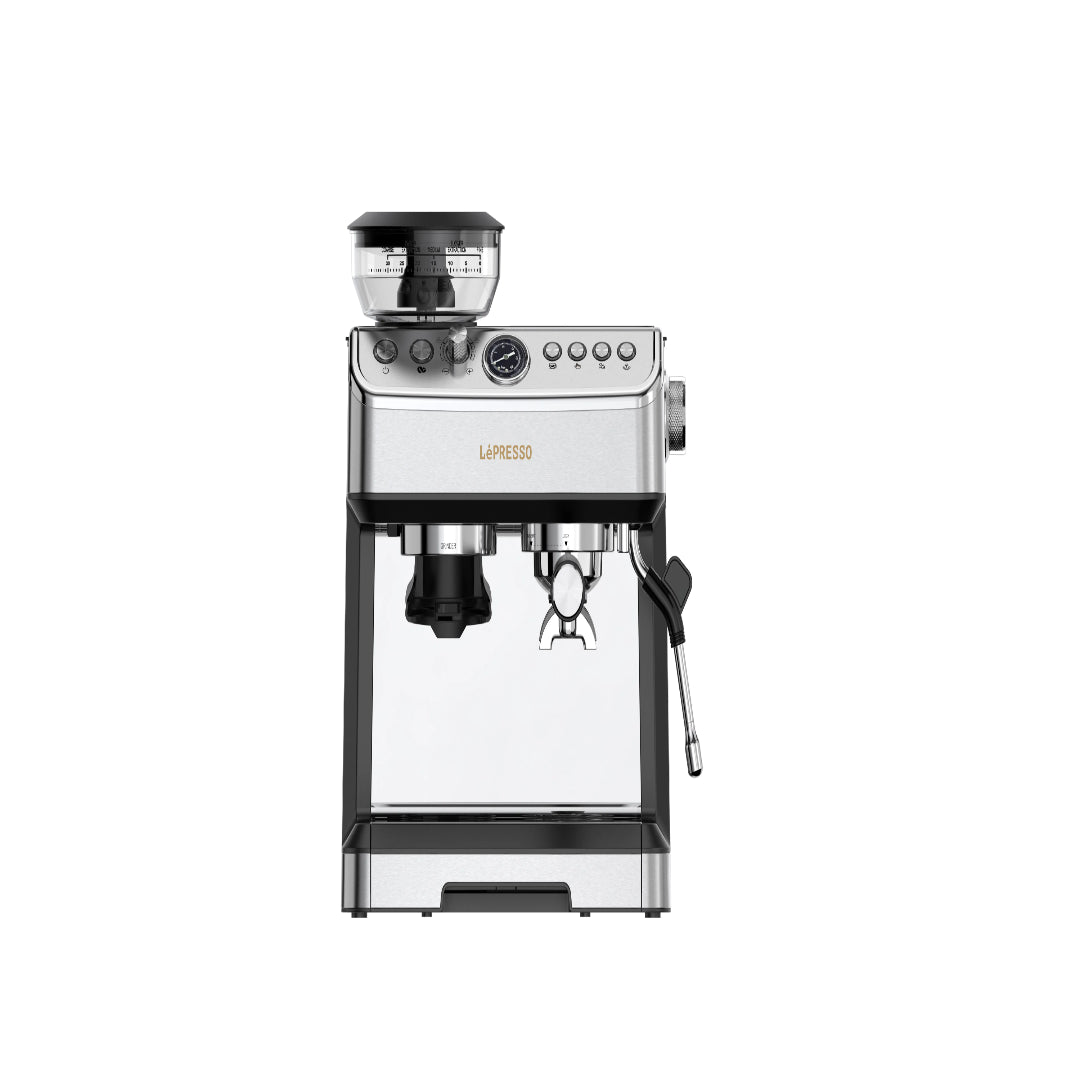 Lepresso Espresso Machine - 20 Bar Espresso Maker with Built-In Conical Grinder & Steam Wand - LPCFFM0038