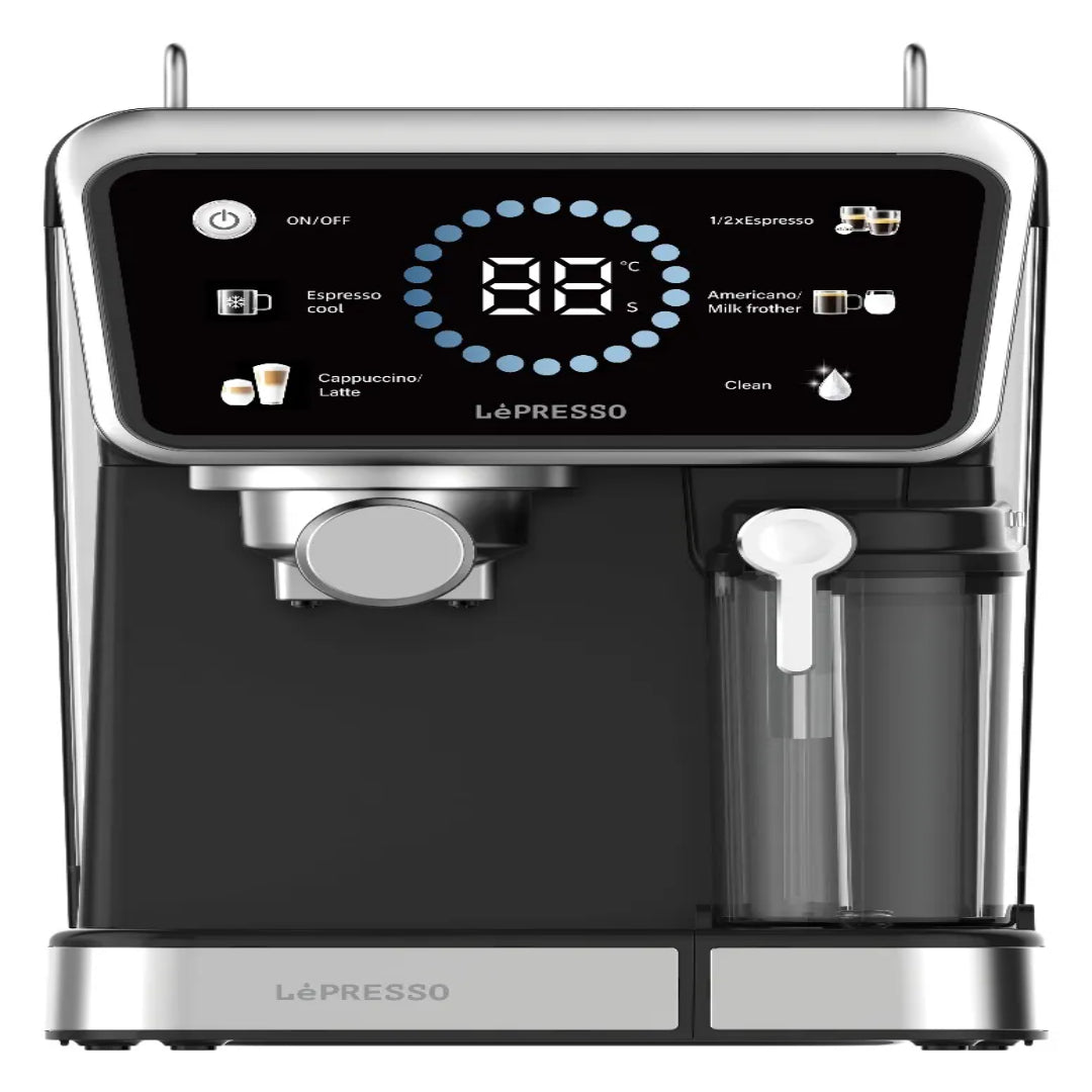 LePresso Reveil 20 Bar Hot & Cold Brewing Coffee Machine with Milk Frother & Touch Panel-Black - LPCFFTEM0070-BK