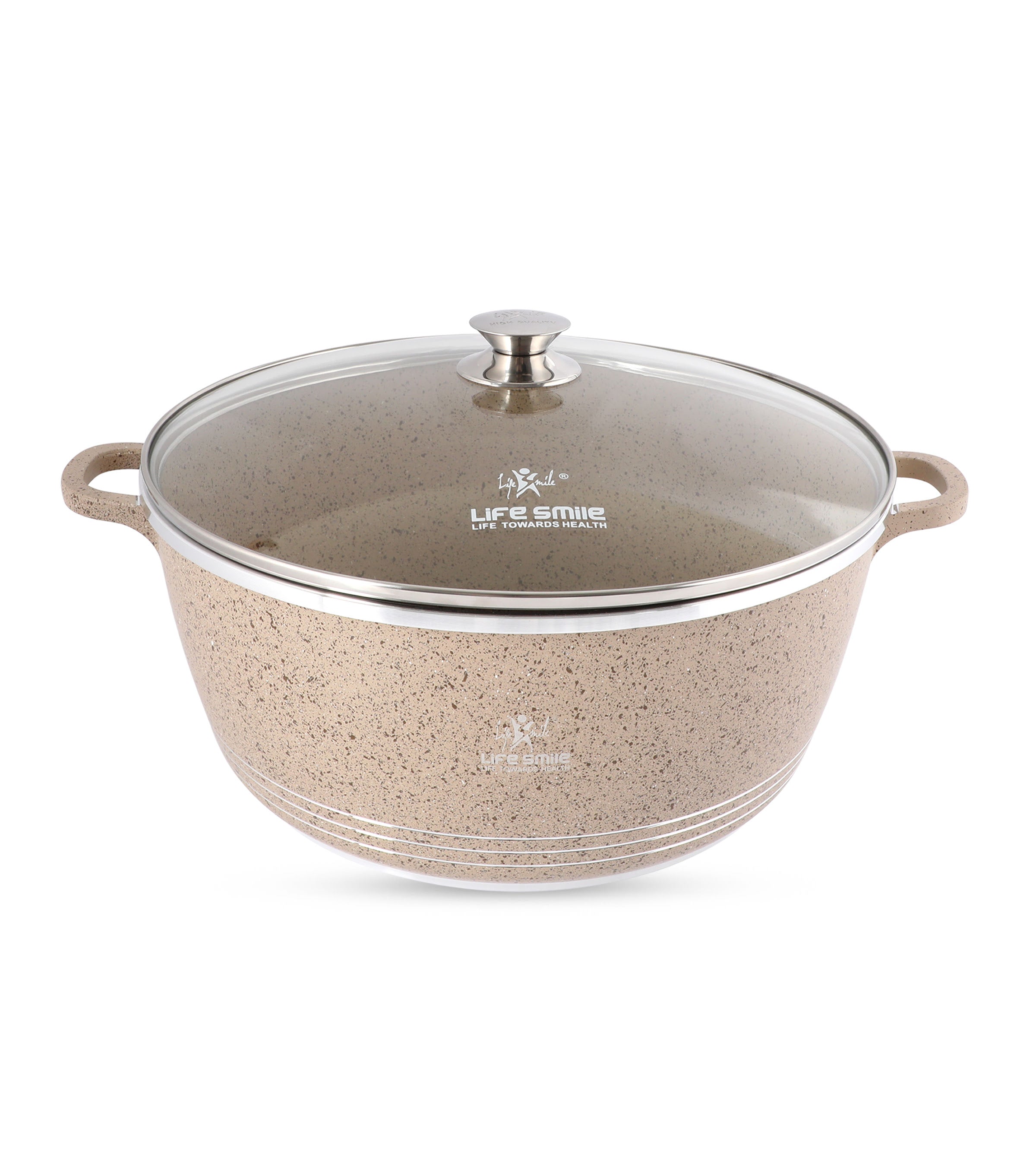 Life Smile Nonstick Cooking Pot with Granite Coating LIFEP17-40-BEIGE