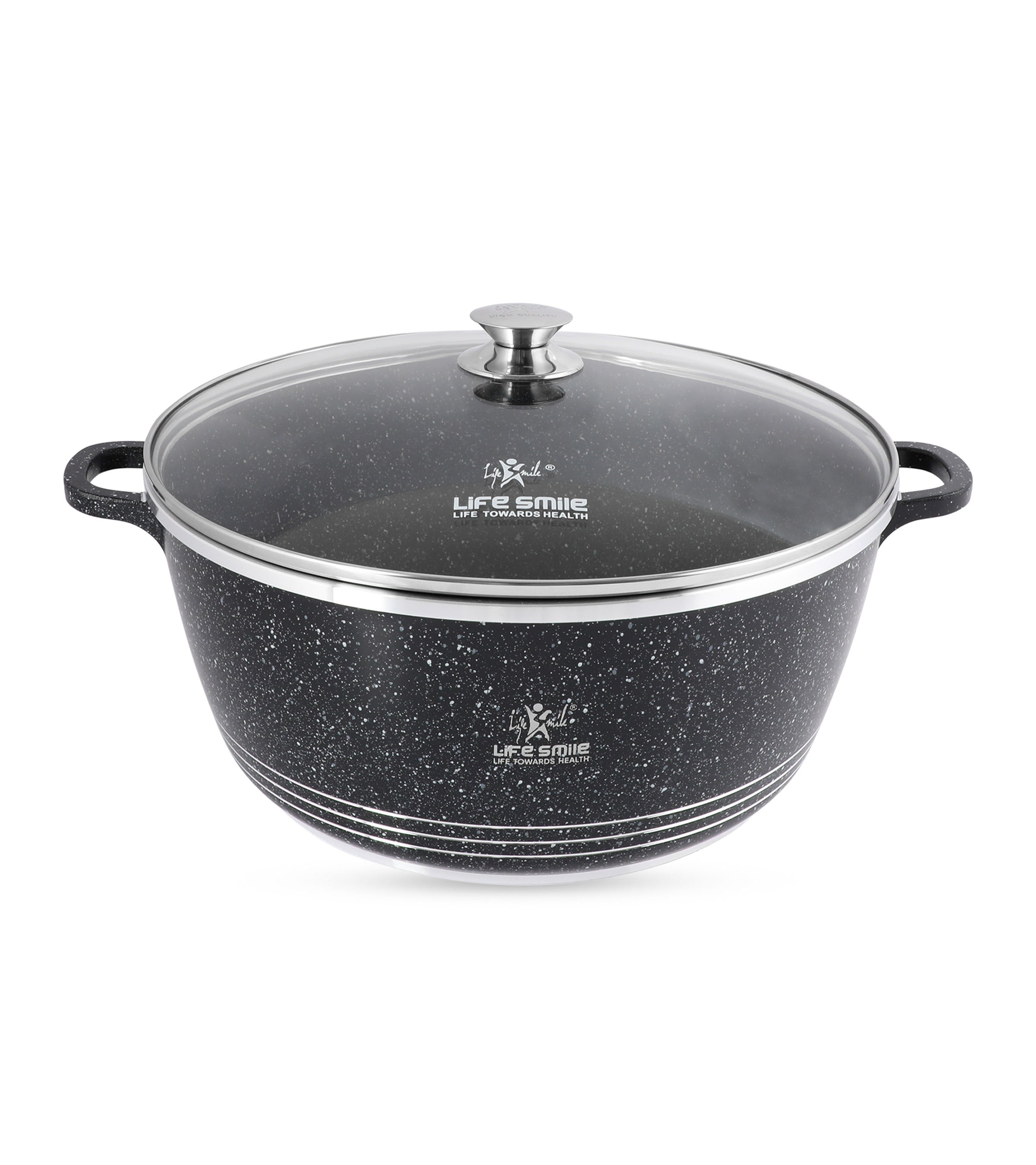 Life Smile Nonstick Cooking Pot with Granite Coating LIFEP17-40-BLACK