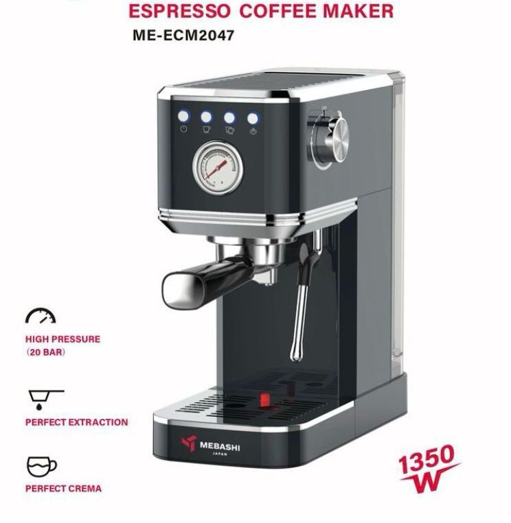 Mebashi Espresso Coffee Machine – Black ME-ECM2047