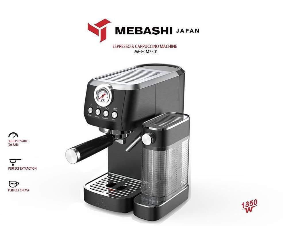 Mebashi Milk Tank Coffee Machine – Black ME-ECM2501
