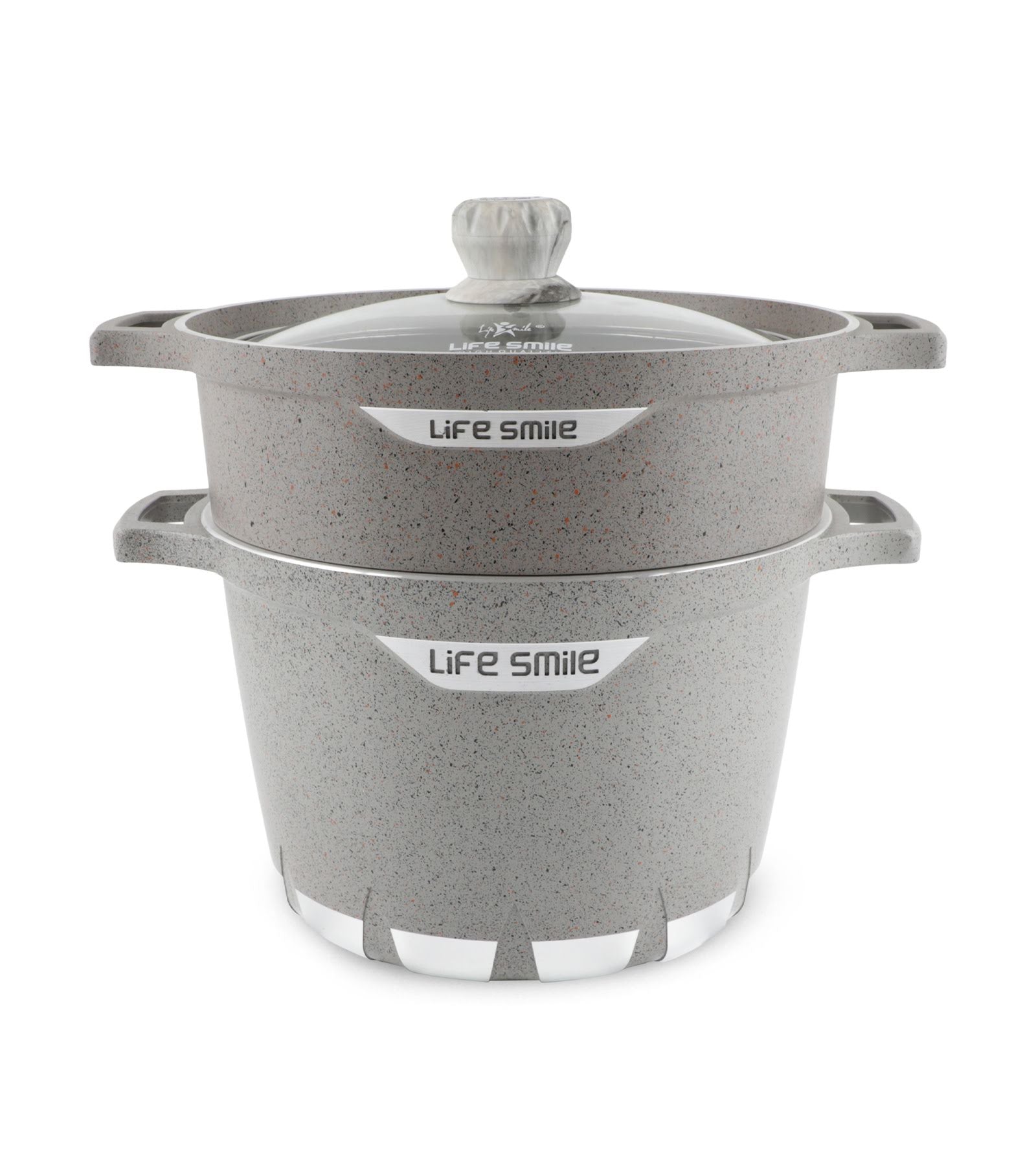 Life Smile Stock Pot + Steam Pot FLCMSS-3-GRAY