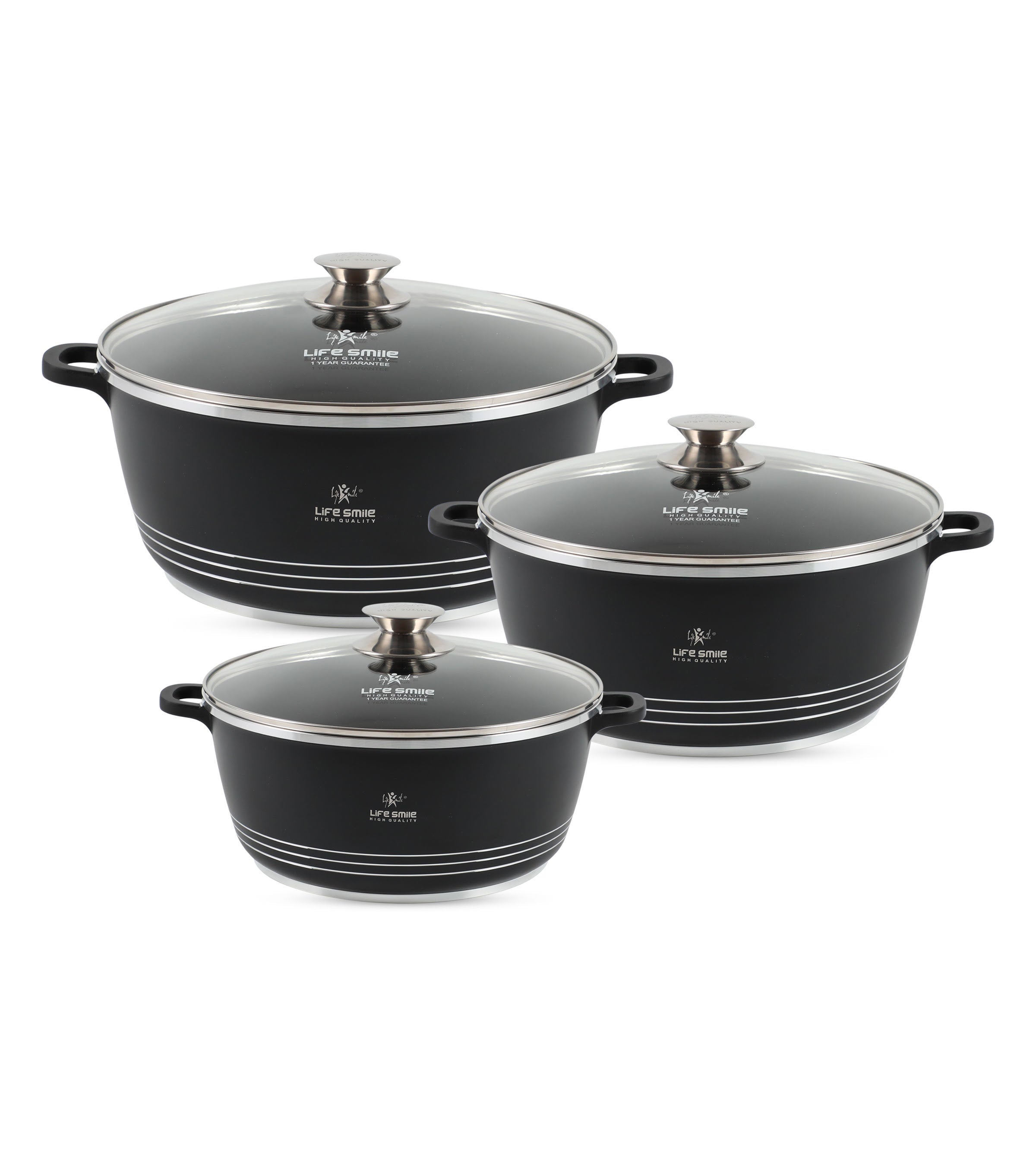 Life Smile Nonstick Cooking Pots LUP-3BB