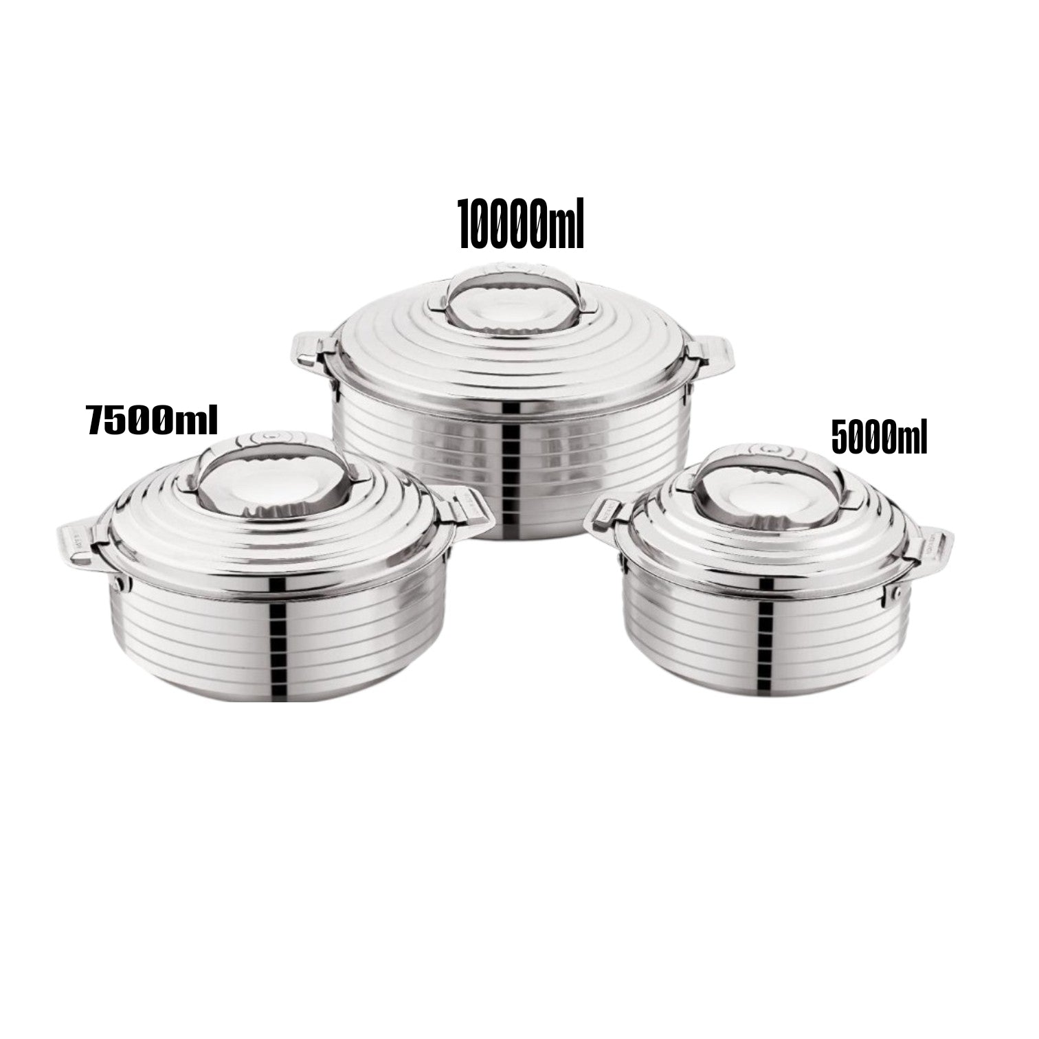 National 3-Piece Stainless Steel Hot Pot Set 5000/7500/10000ml