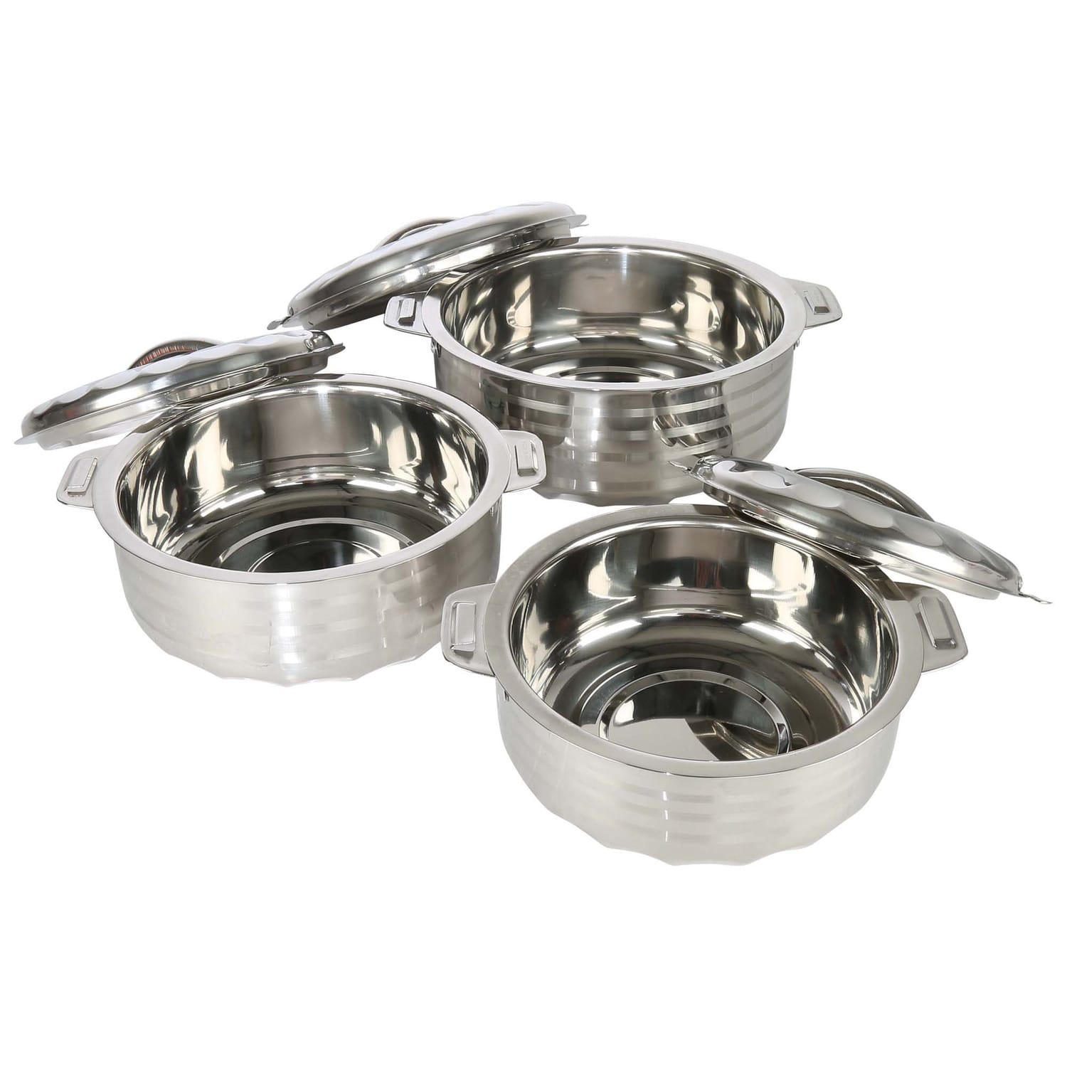 National 3-Piece Stainless Steel Hot Pot Set 5000/7500/10000ml