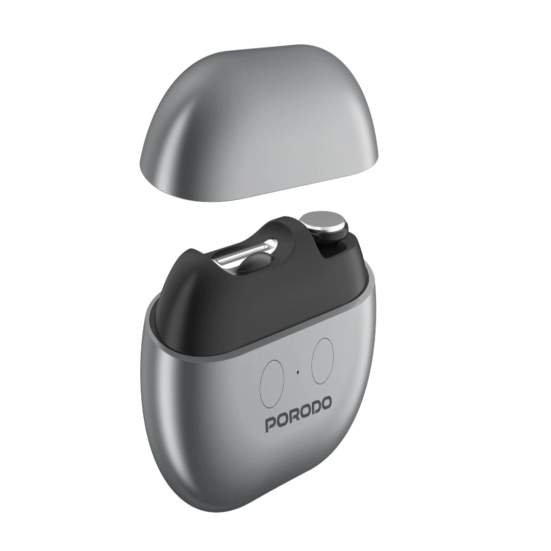 Porodo Lifestyle Electric Nail Clipper – USB-C Rechargeable with LED Light & Magnetic Safety Cover-Grey - PDENCLIM7GY
