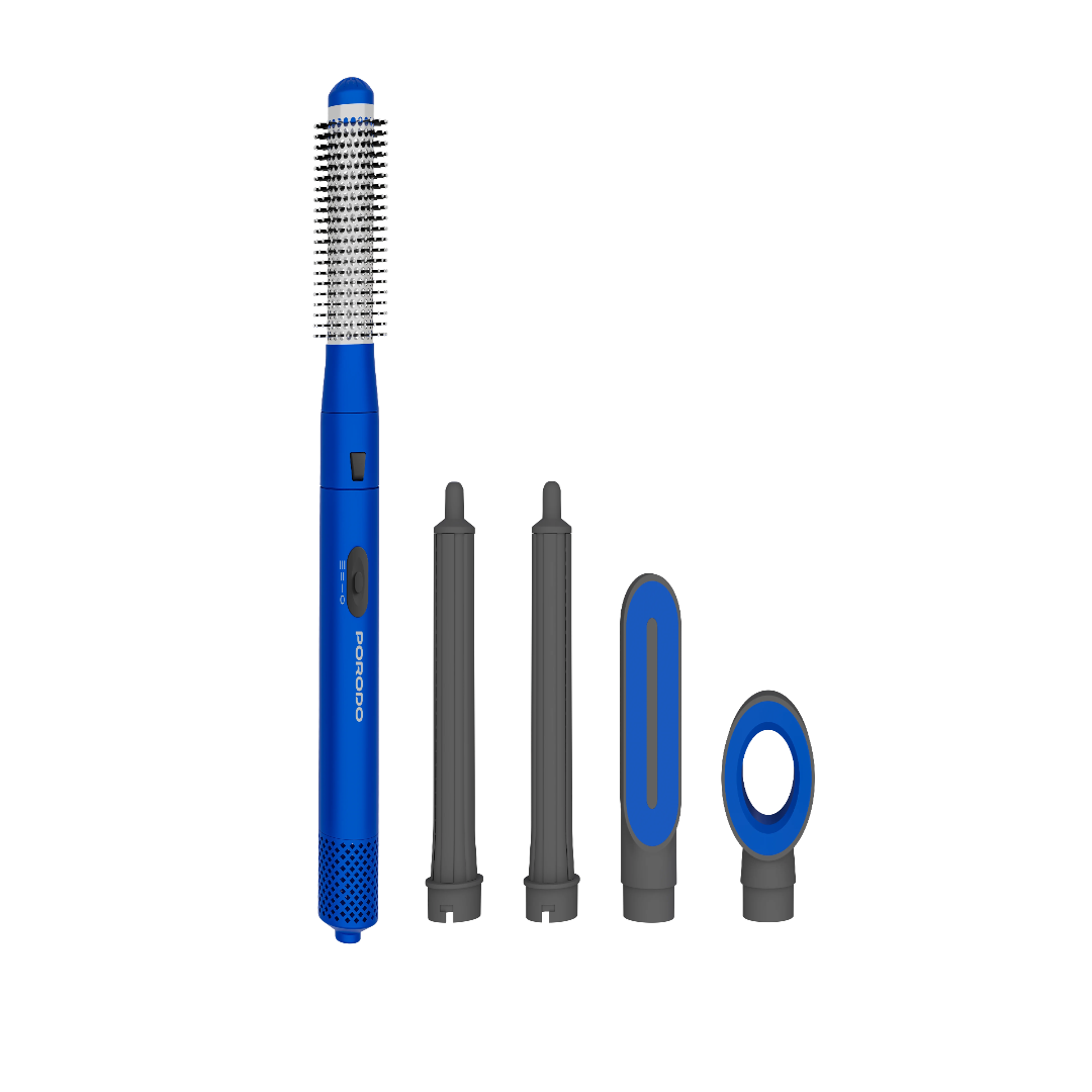 Porodo TULIP 5 in 1 Multi-Function Hair Styler-Ionic Hot Air Brush with 3 Heat Levels & 360° Swivel Cord - Blue - PDLFST126BL