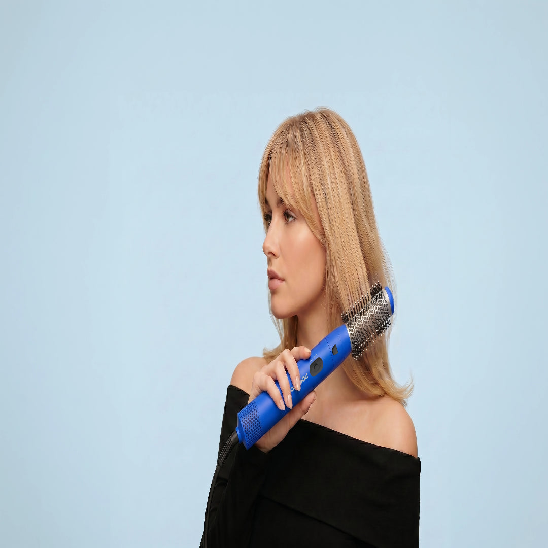 Porodo TULIP 5 in 1 Multi-Function Hair Styler-Ionic Hot Air Brush with 3 Heat Levels & 360° Swivel Cord - Blue - PDLFST126BL