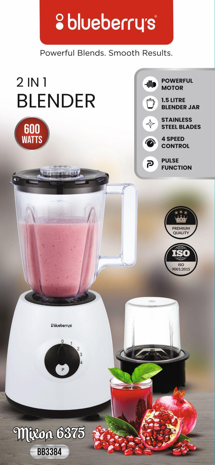 Bluberrys BB6375 MIXON 2 IN 1 BLENDER 600WATTS