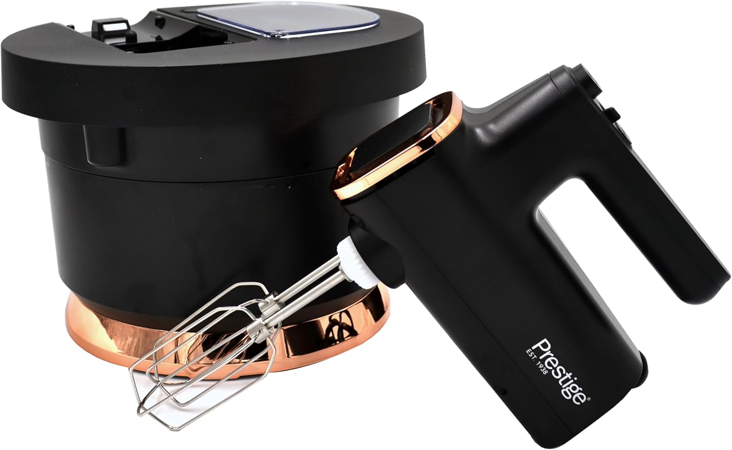 Prestige Stand Mixer with Spillage Proof Bowl Lid 300W | Quick Mixer with Plastic Bowl - Black - PR81531