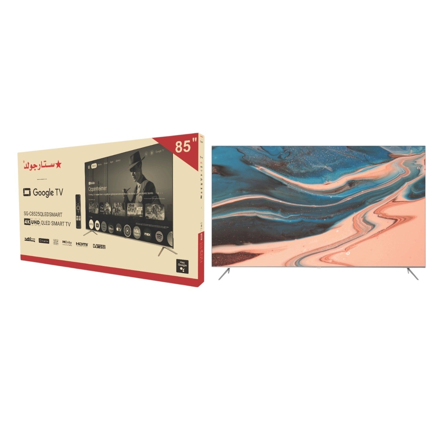 Stargold 85" 4K QLED Smart TV with Google TV & Dolby Audio – SG-C8525QLEDSMART