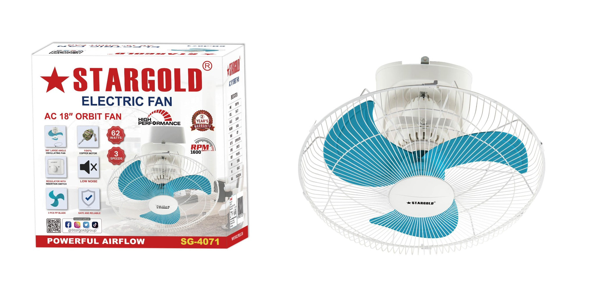 Stargold Angle Osicillation Fan SG-4071