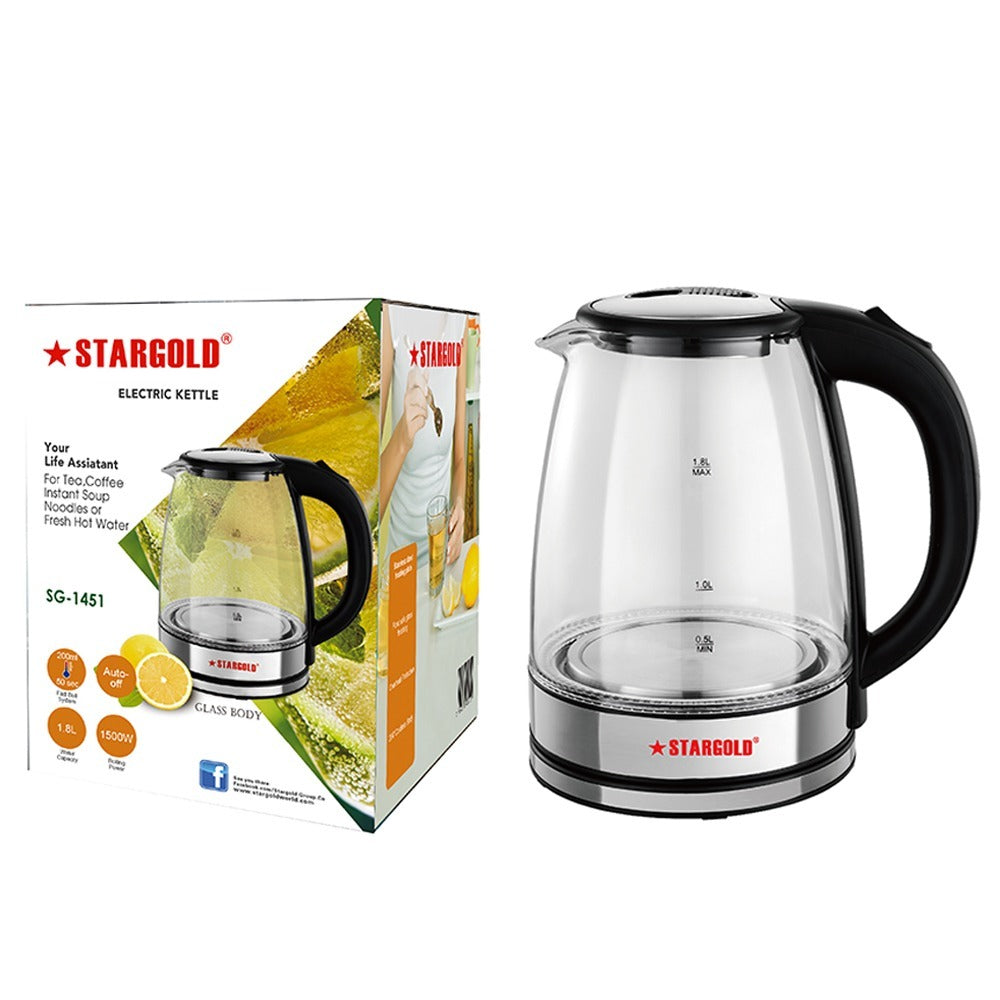 Stargold Glass Body Electric Kettle 1.8L SG-1451