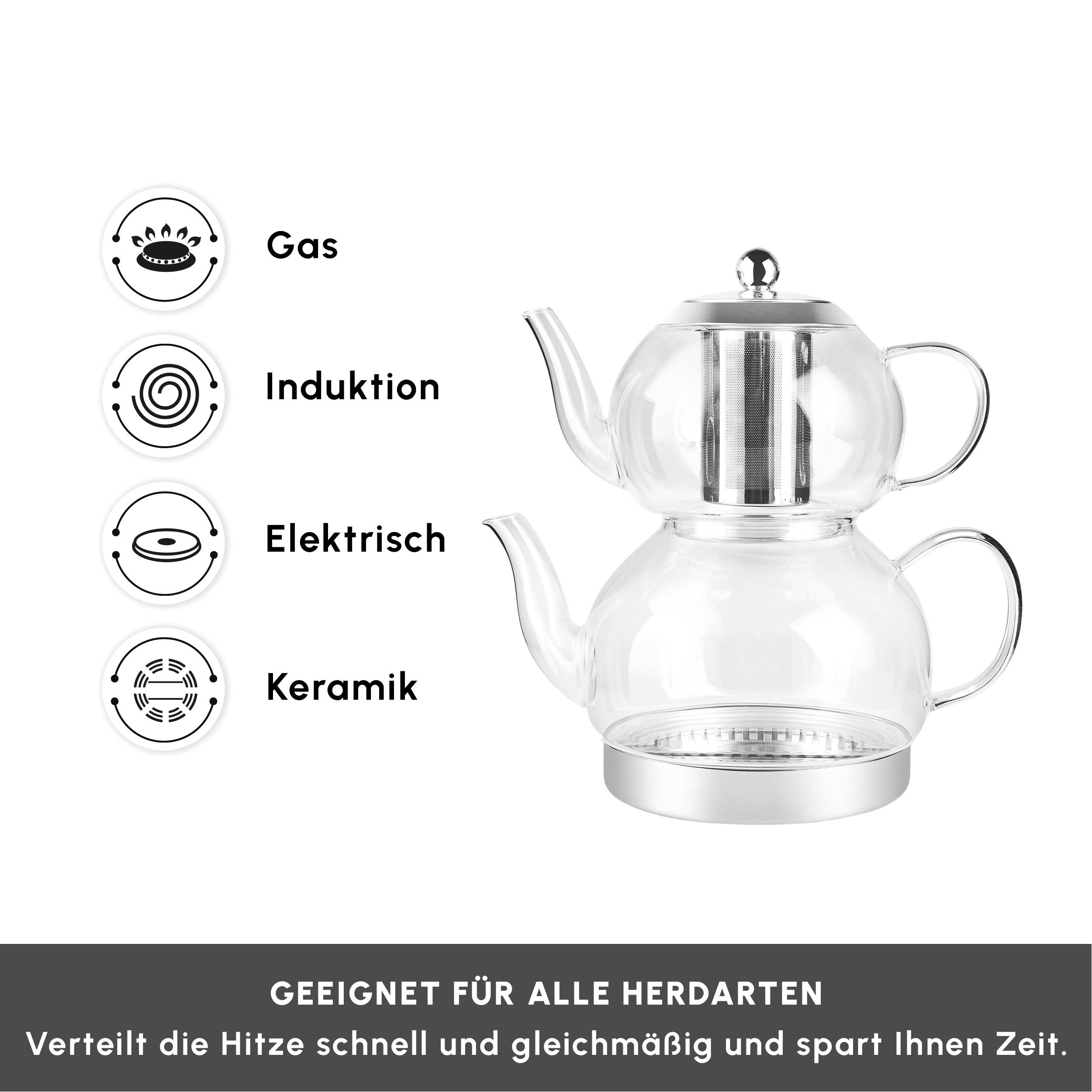 Taliona Crown Double Tea Pot 1000 + 2000ml