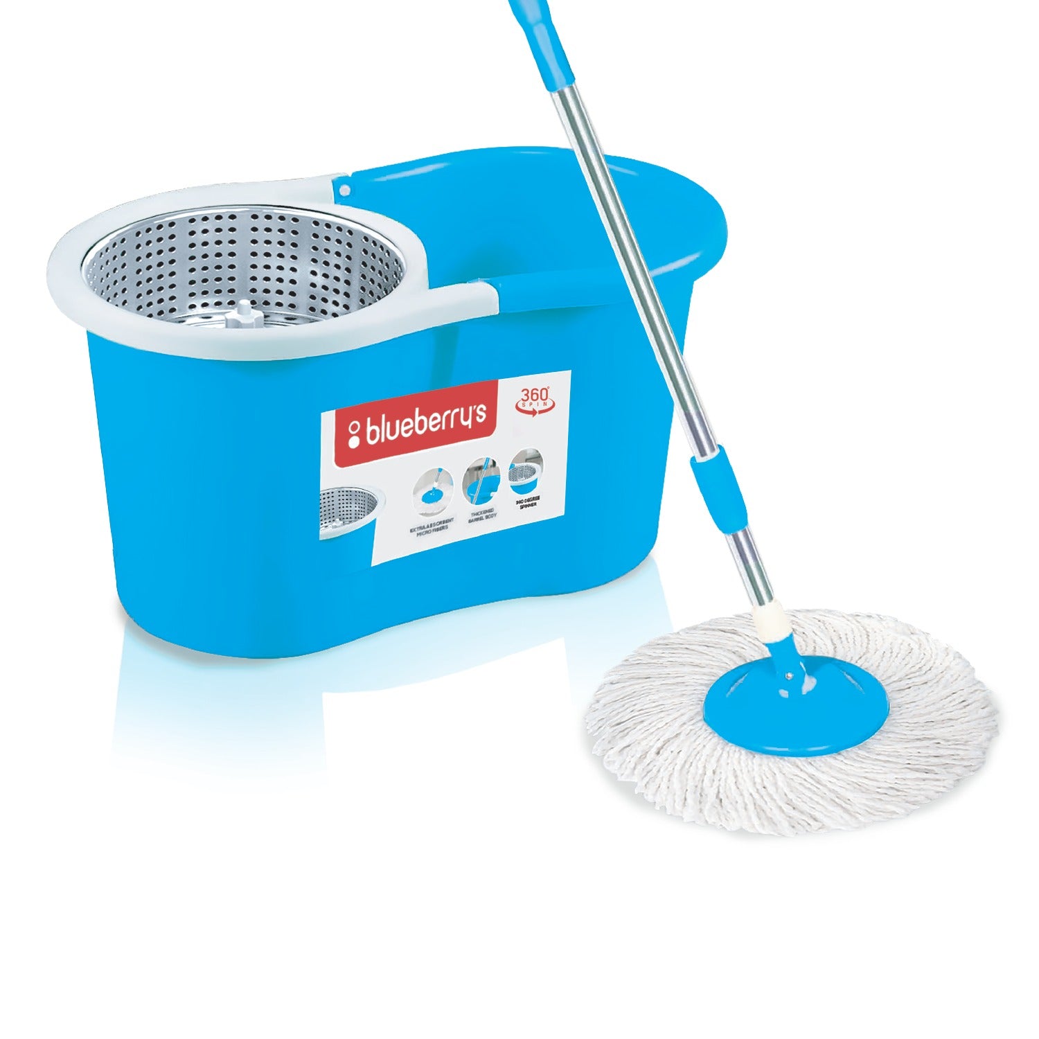 Blueberrys Twister Spin Mop with Stainless steel Drum