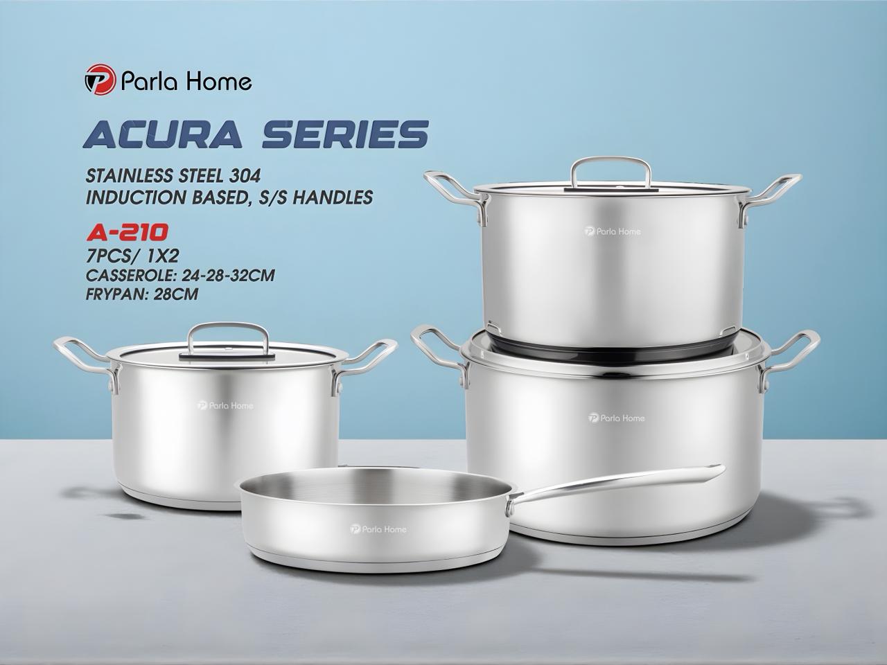 Stainless Steel Cookware Set 7Pcs Acura Series A-210