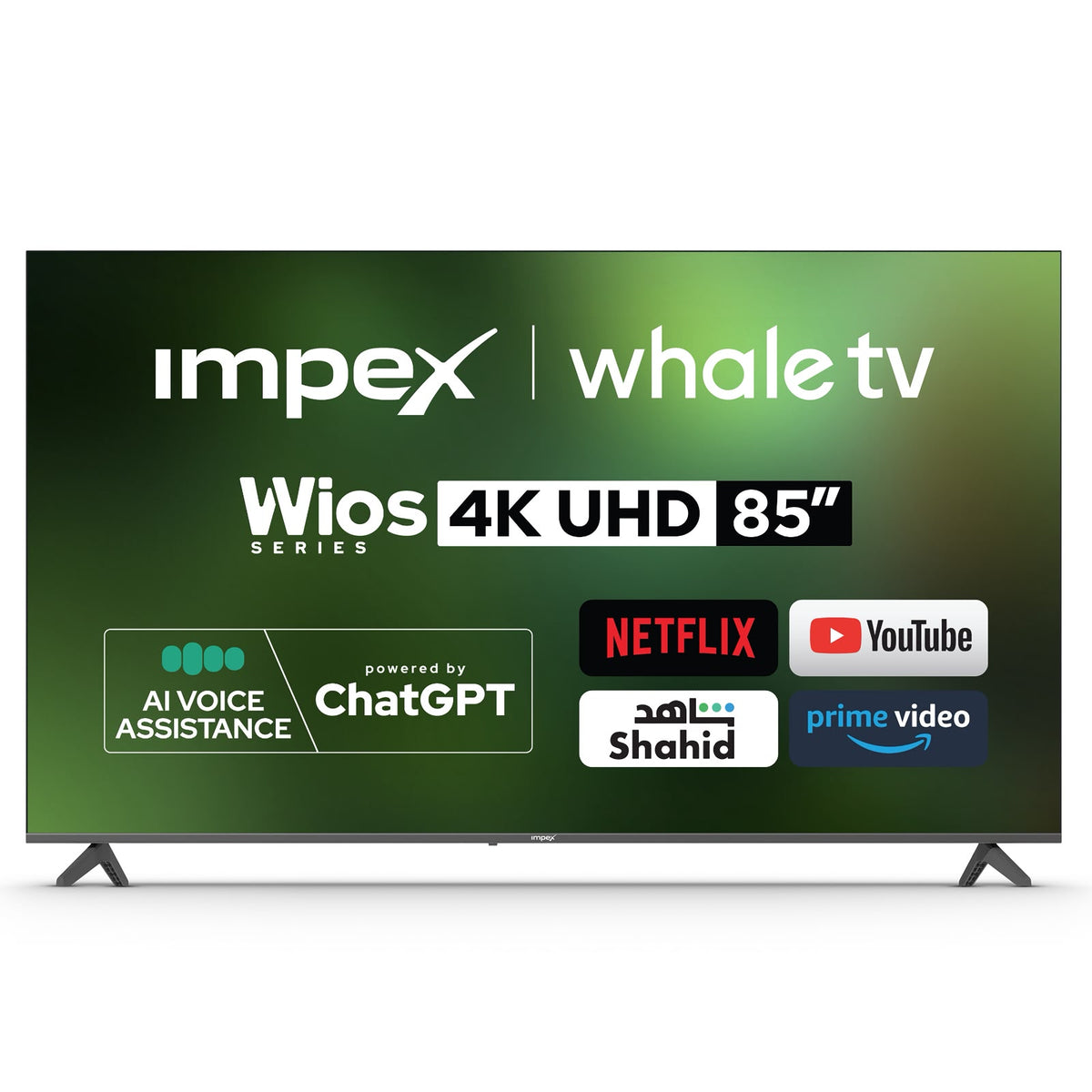 IMPEX 85-Inch 4K UHD QLED Smart TV – Whale OS, AI Voice Assistant & ChatGPT - Wios85Q
