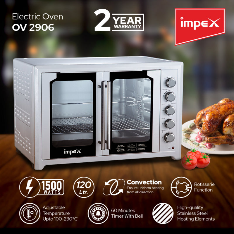 Impex 120 Ltr Electric Oven-Double Door - OV 2906