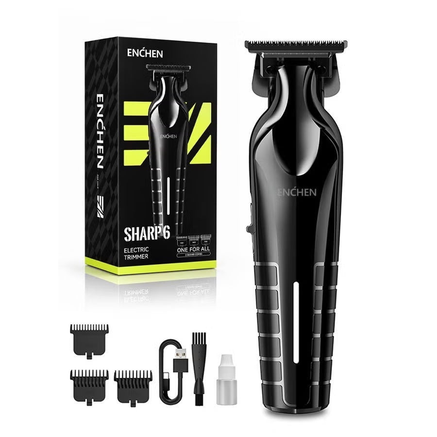 Enchen Professional Hair Trimmer – Zero-Gap T-Blade with 5000 RPM Motor, USB Type-C Rechargeable - SHARP 6