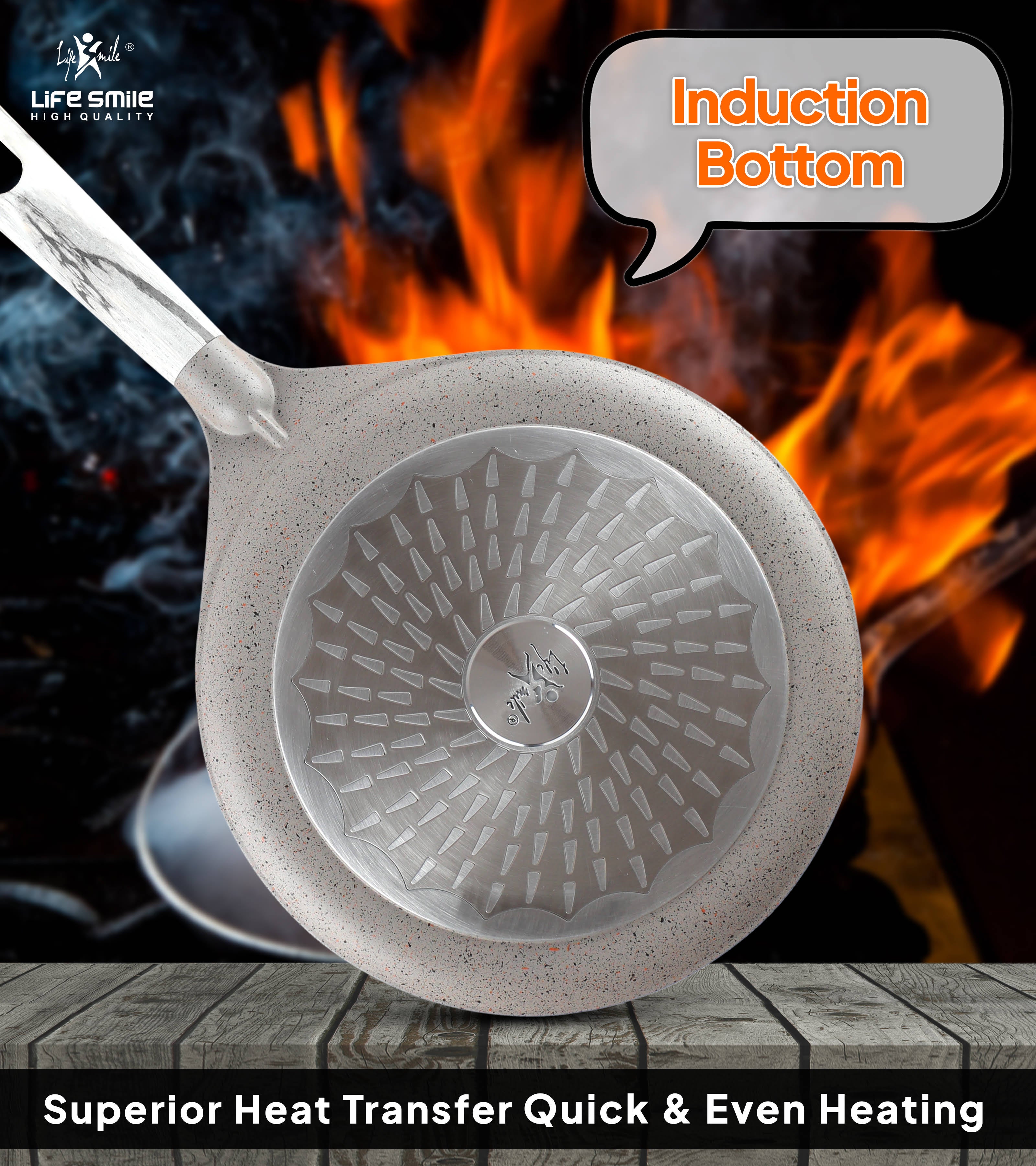 Life Smile Pizza Pan FLCM6FP-28-GRAY