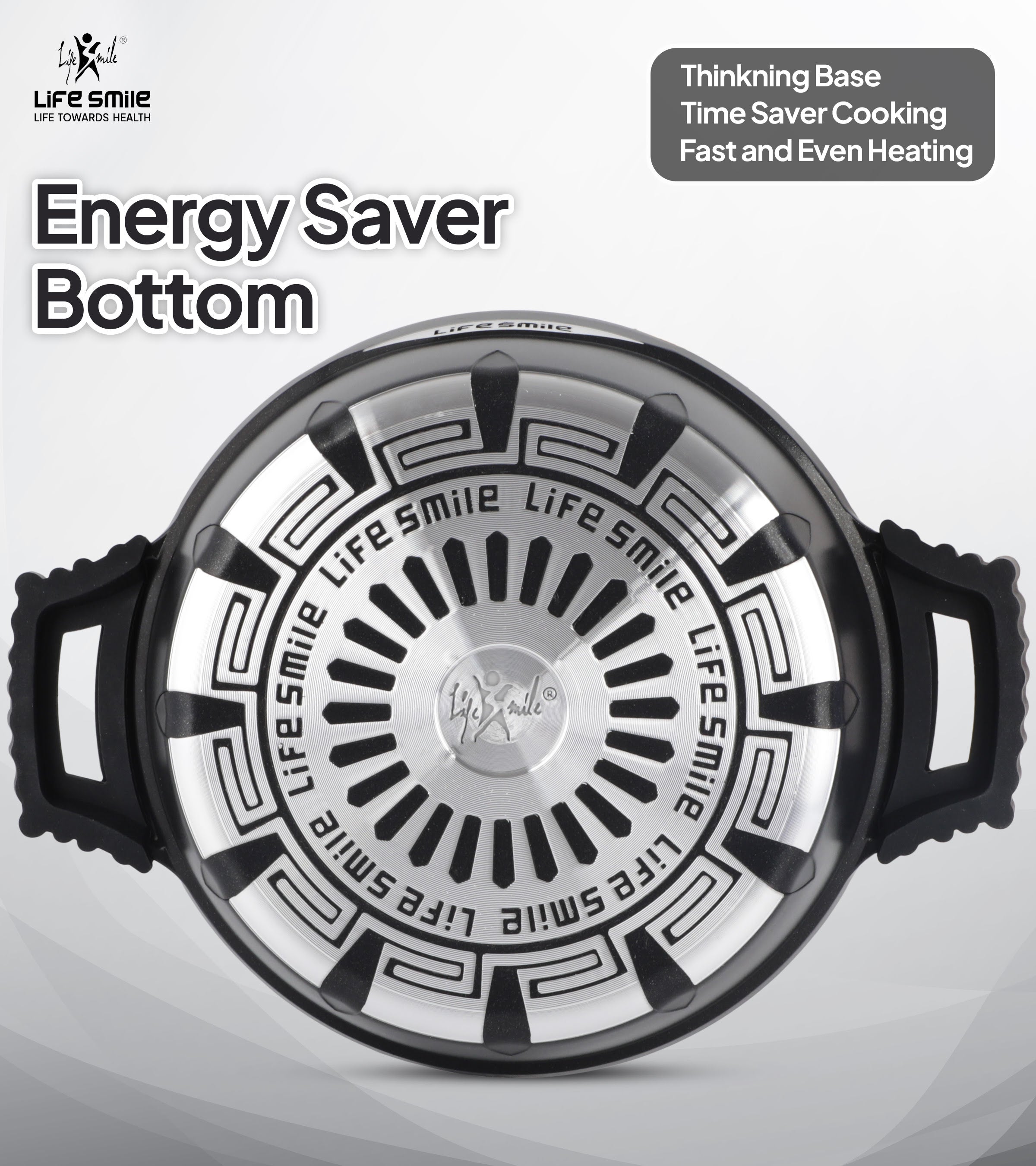 Life Smile Granite Non-Stick Cookware Set FL20-BLACKSHINE