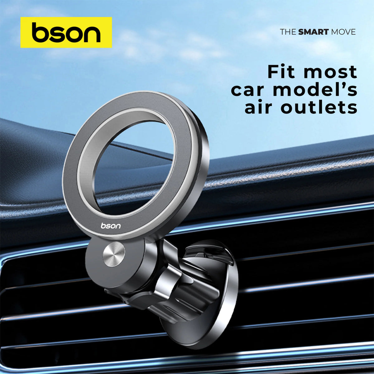 Bson VentPro MagSafe Car Phone Holder – N52 Strong Magnetic Vent Mount with 360° Rotation - BRK317