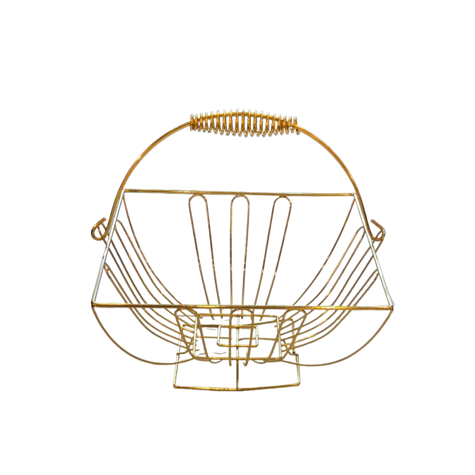 Golden Wire Fruit & Bread Basket with Handle – BL0679