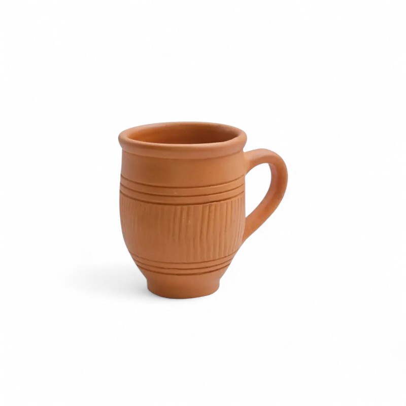 Traditional Terracotta Clay Cup with Handle
