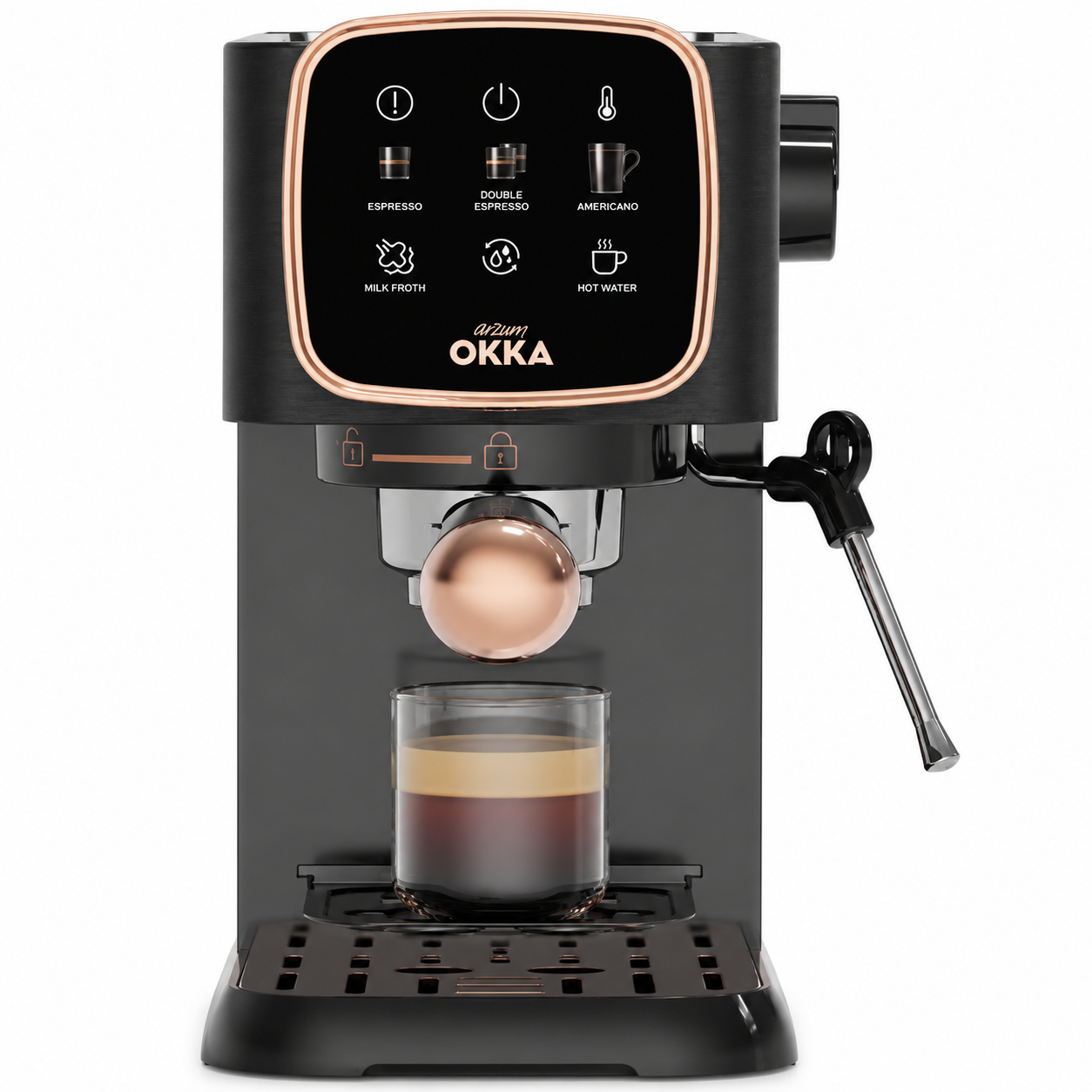 ARZUM OKKA Espresso Solo Semi Automatic Coffee Machine - Copper - OK0034-0454