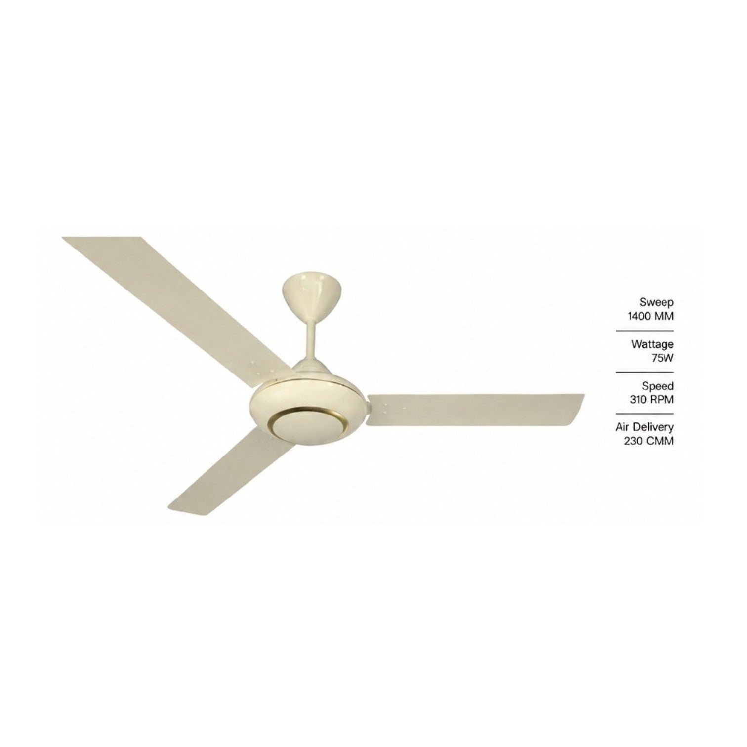 GM Swiftair Ceiling Fan 1400mm -75W- 310RPM -230CMM Double Ball Bearing Energy Efficient