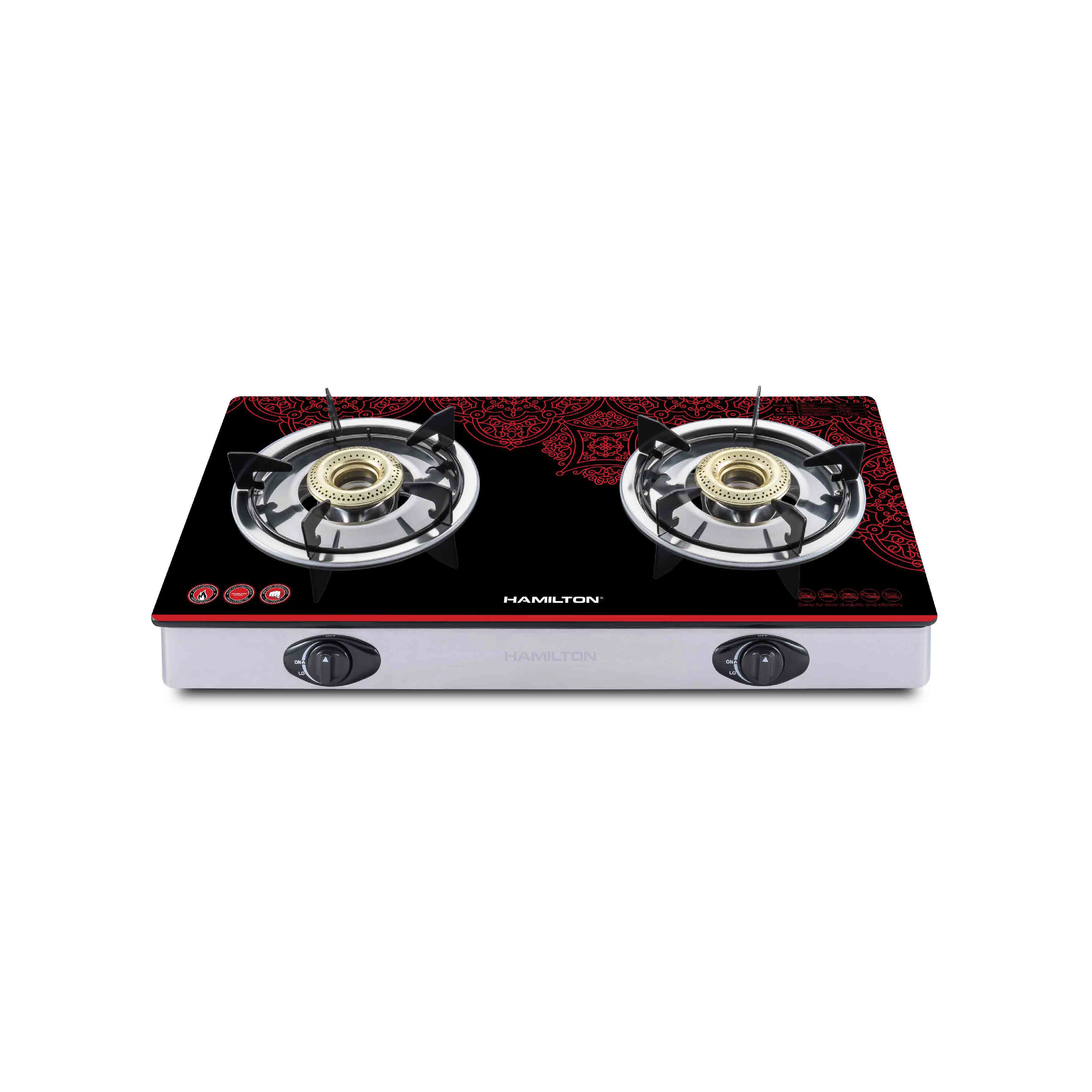 Hamilton Gas stove 2 Burner glass HT1104GC