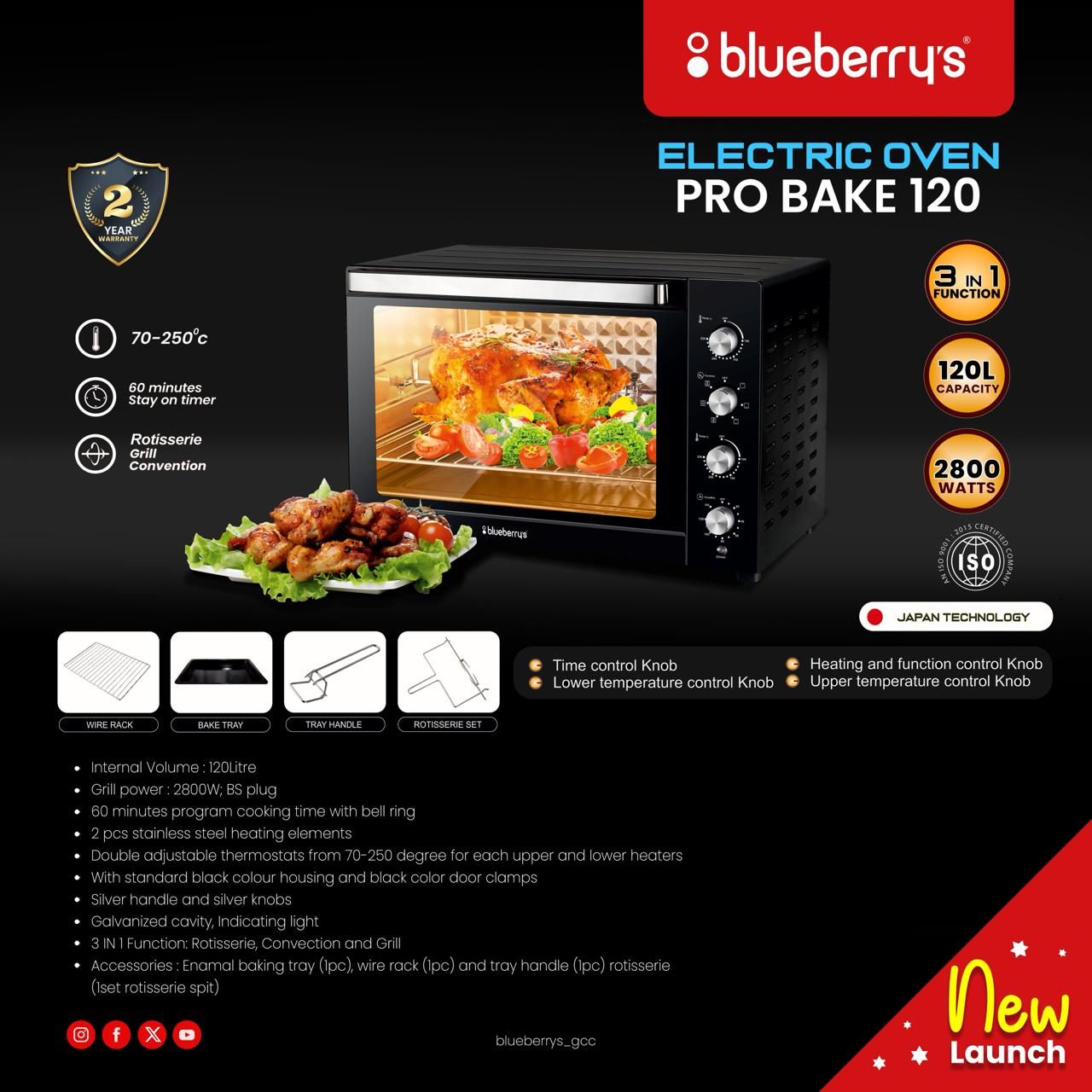 Blueberrys ProBake 120 Ltrs OTG